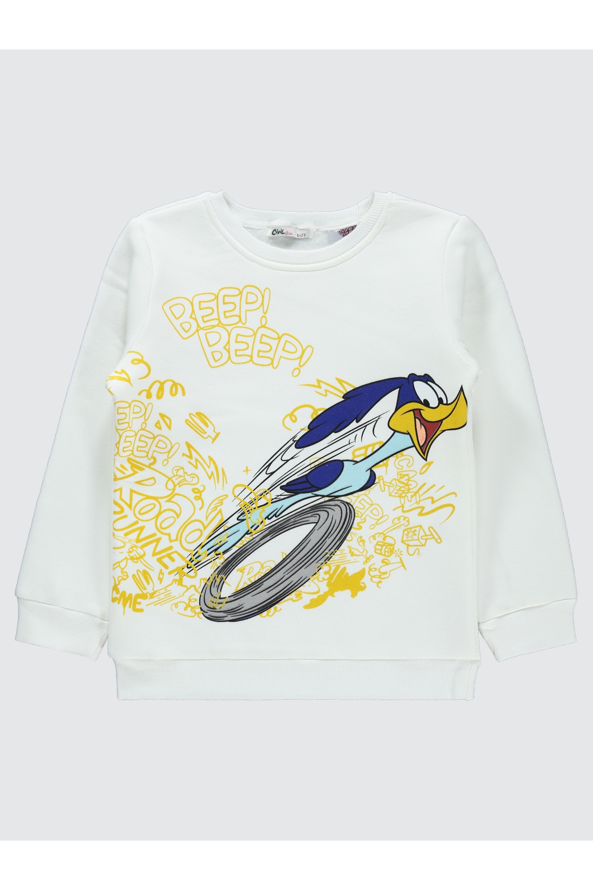 Road Runner Kız Çocuk Sweatshirt 6-9 Yaş Ekru