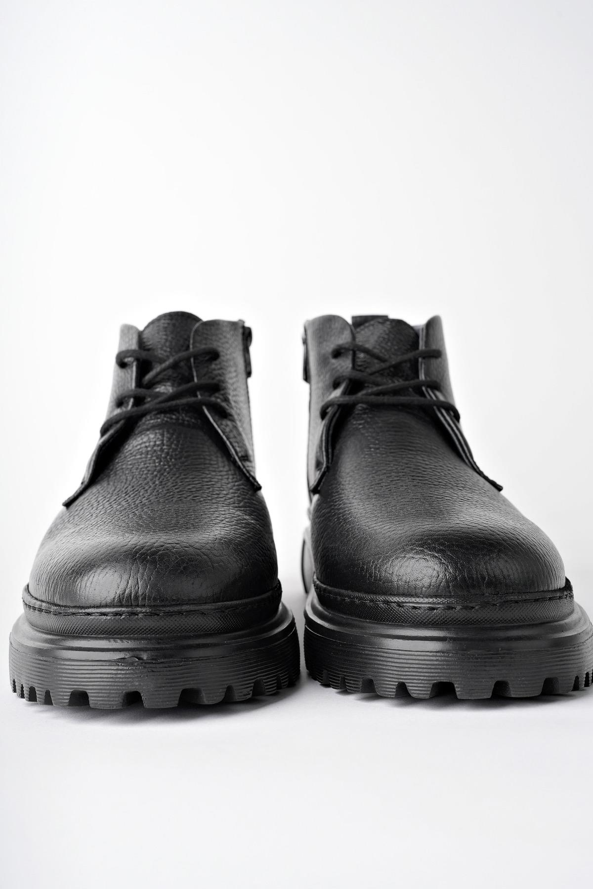 FODEN Garantili Hakiki Deri Fermuarlı İçi Kürklü Eva Taban Erkek Kışlık Chelsea Bot - Görsel 7