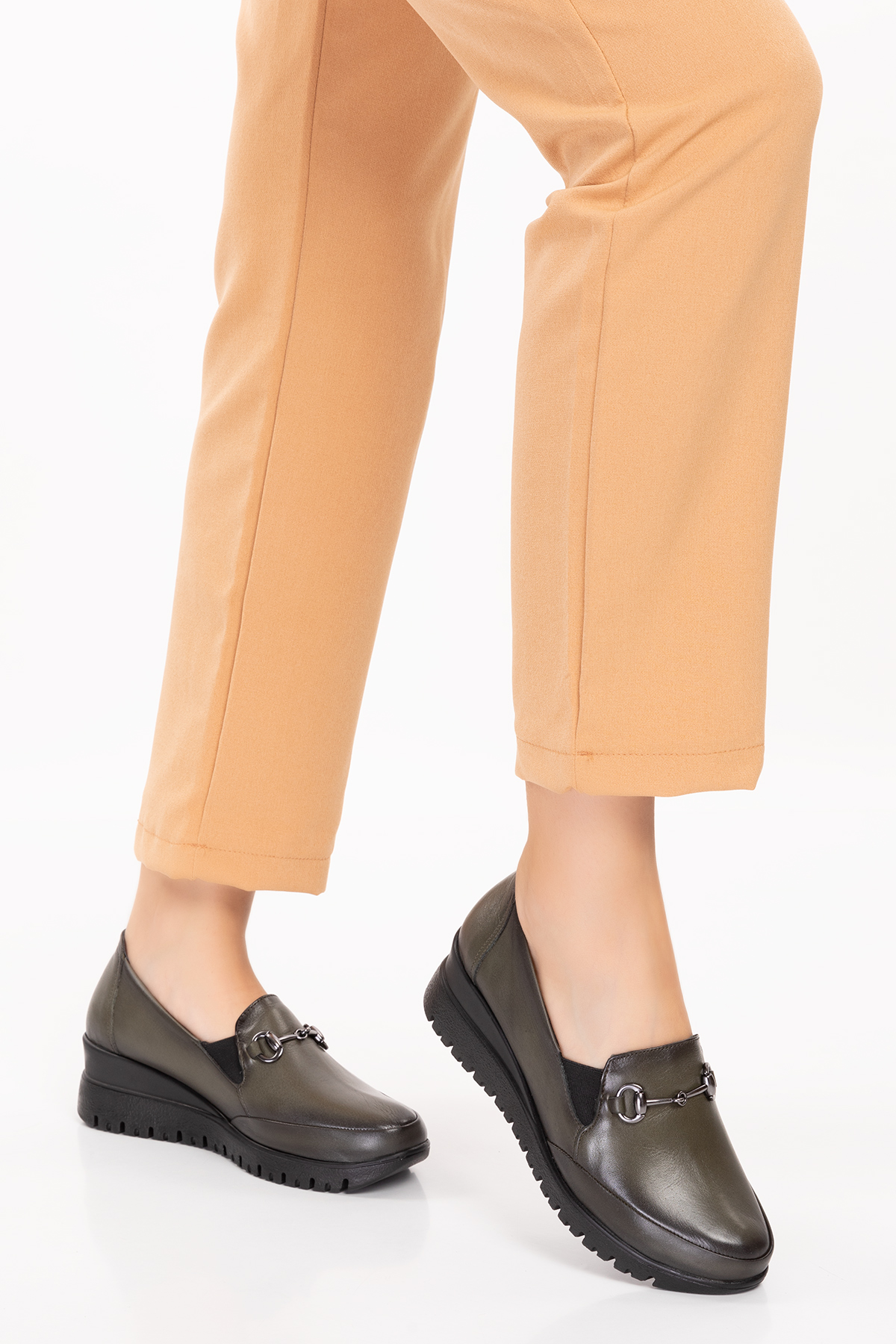 Gondol Kadın Hakiki Deri Anatomik Taban Tokalı Casual Ayakkabı pyt.6210 - Görsel 7