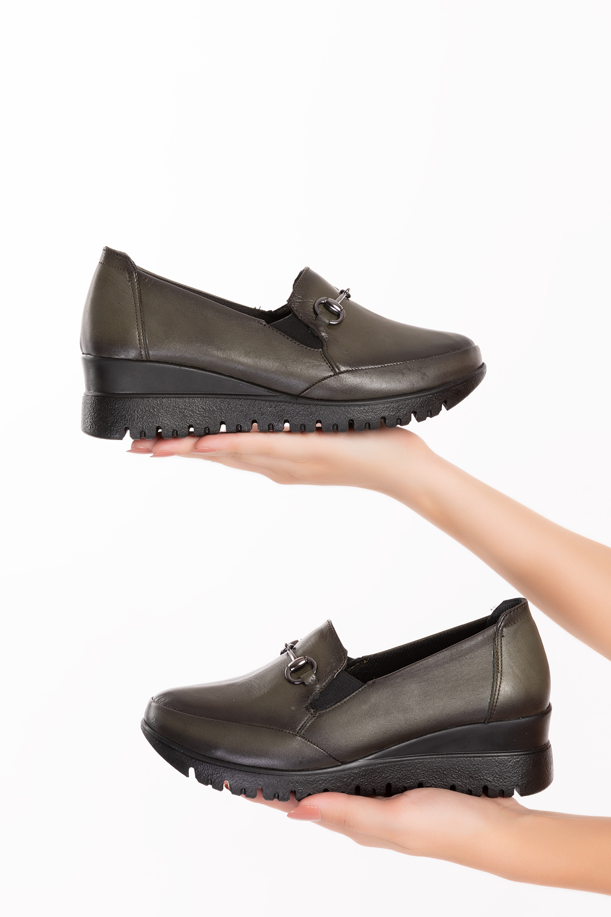 Gondol Kadın Hakiki Deri Anatomik Taban Tokalı Casual Ayakkabı pyt.6210 - Görsel 9