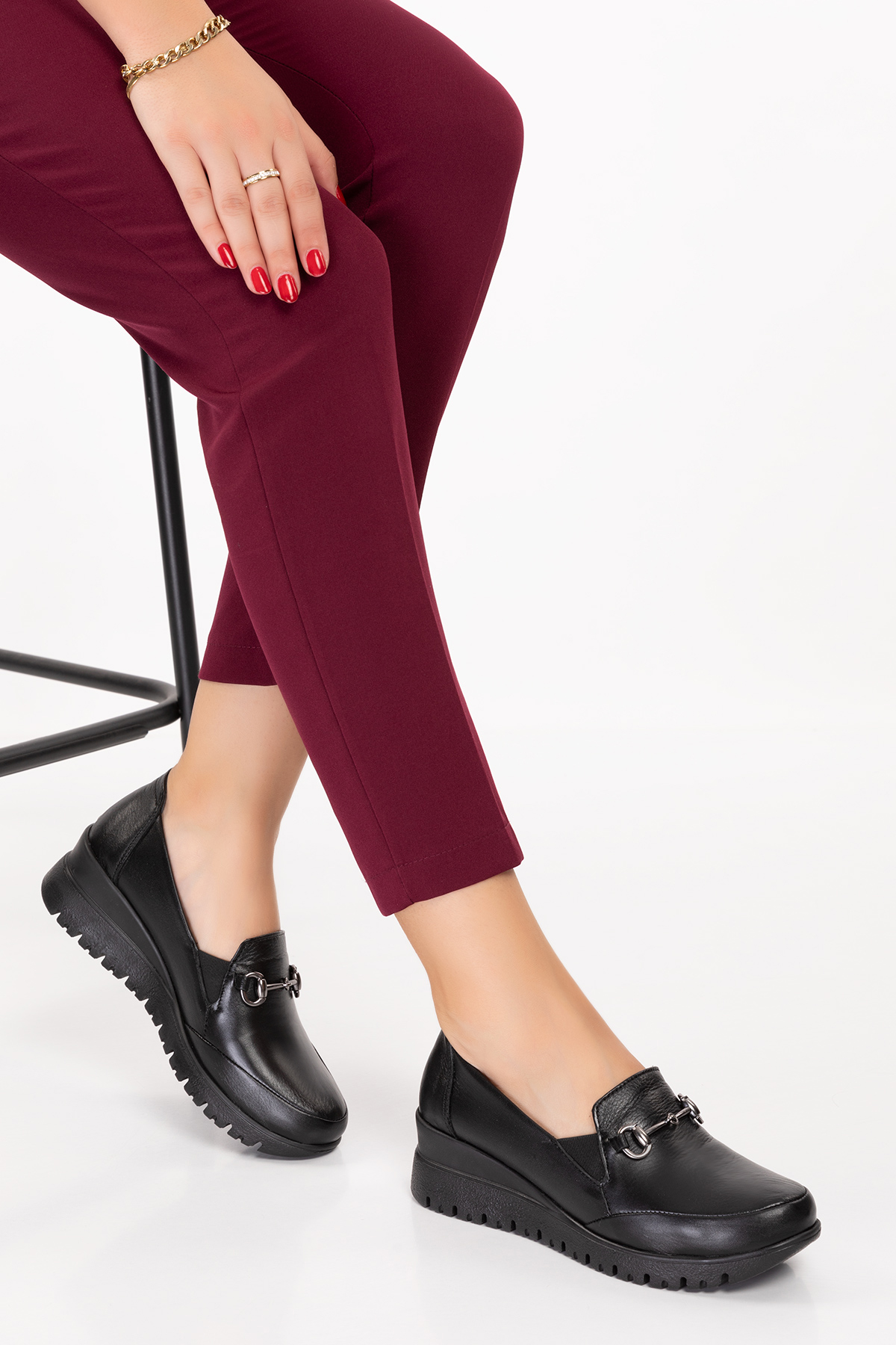 Gondol Kadın Hakiki Deri Anatomik Taban Tokalı Casual Ayakkabı pyt.6210 - Görsel 2