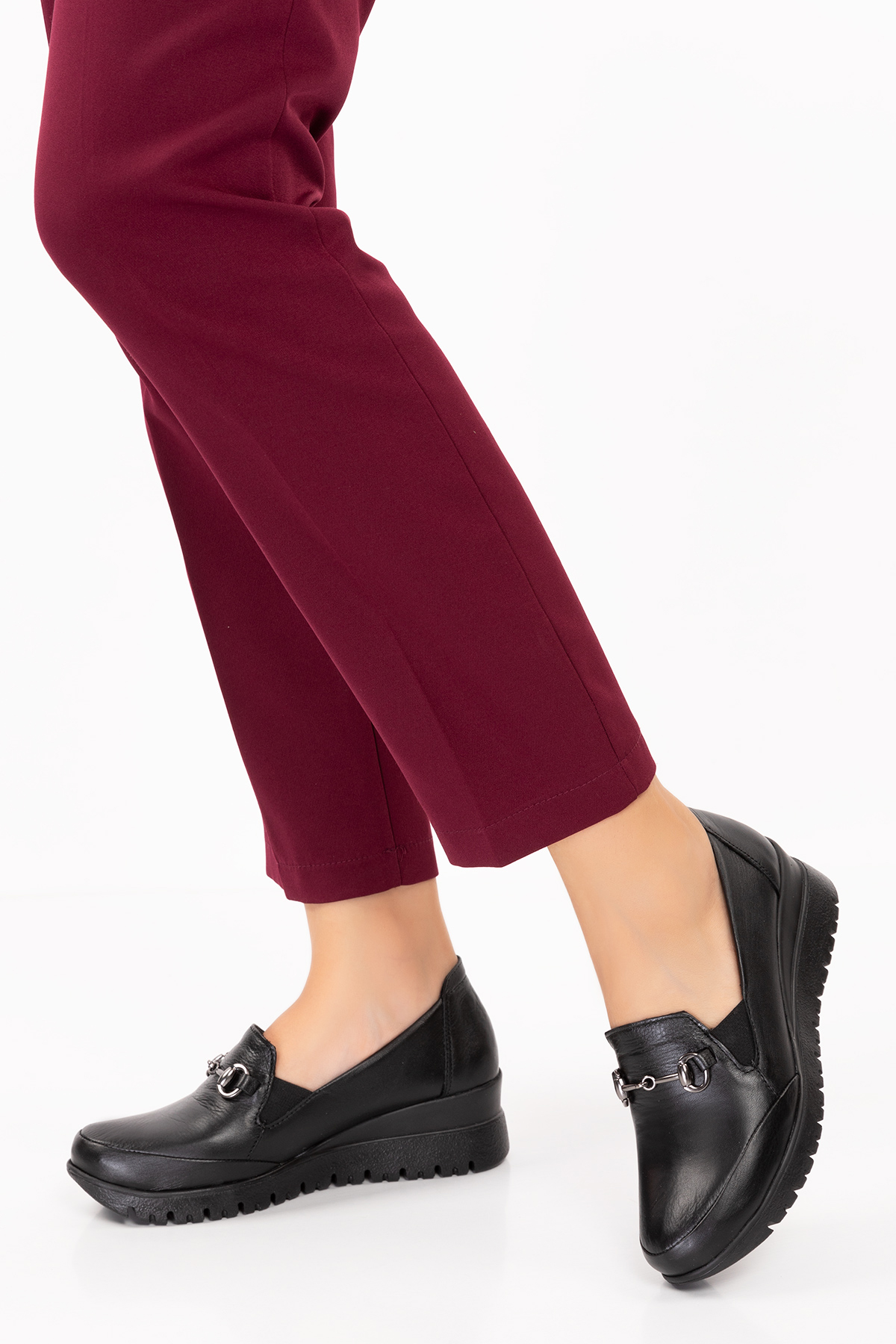 Gondol Kadın Hakiki Deri Anatomik Taban Tokalı Casual Ayakkabı pyt.6210 - Görsel 3