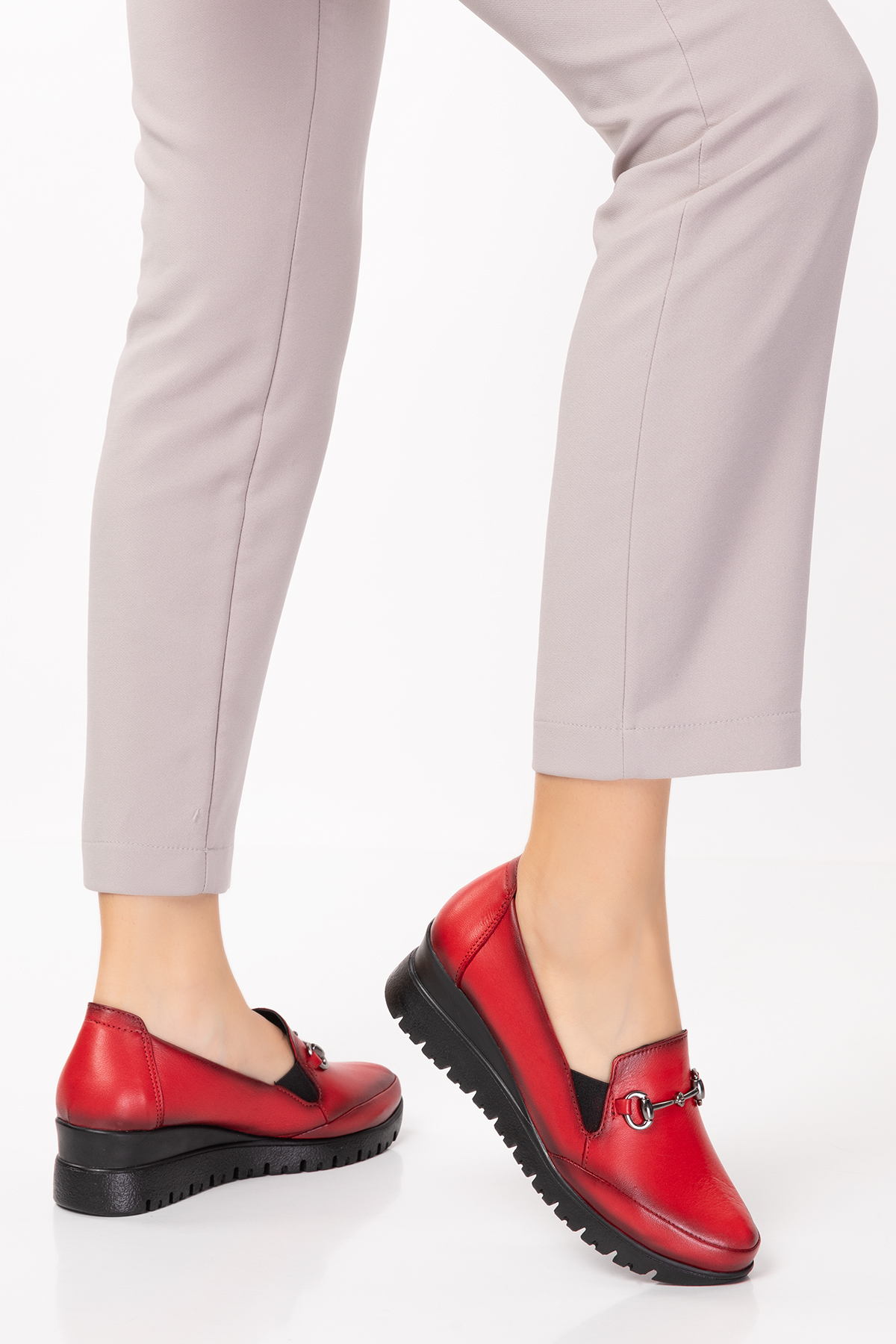 Gondol Kadın Hakiki Deri Anatomik Taban Tokalı Casual Ayakkabı pyt.6210 - Görsel 3