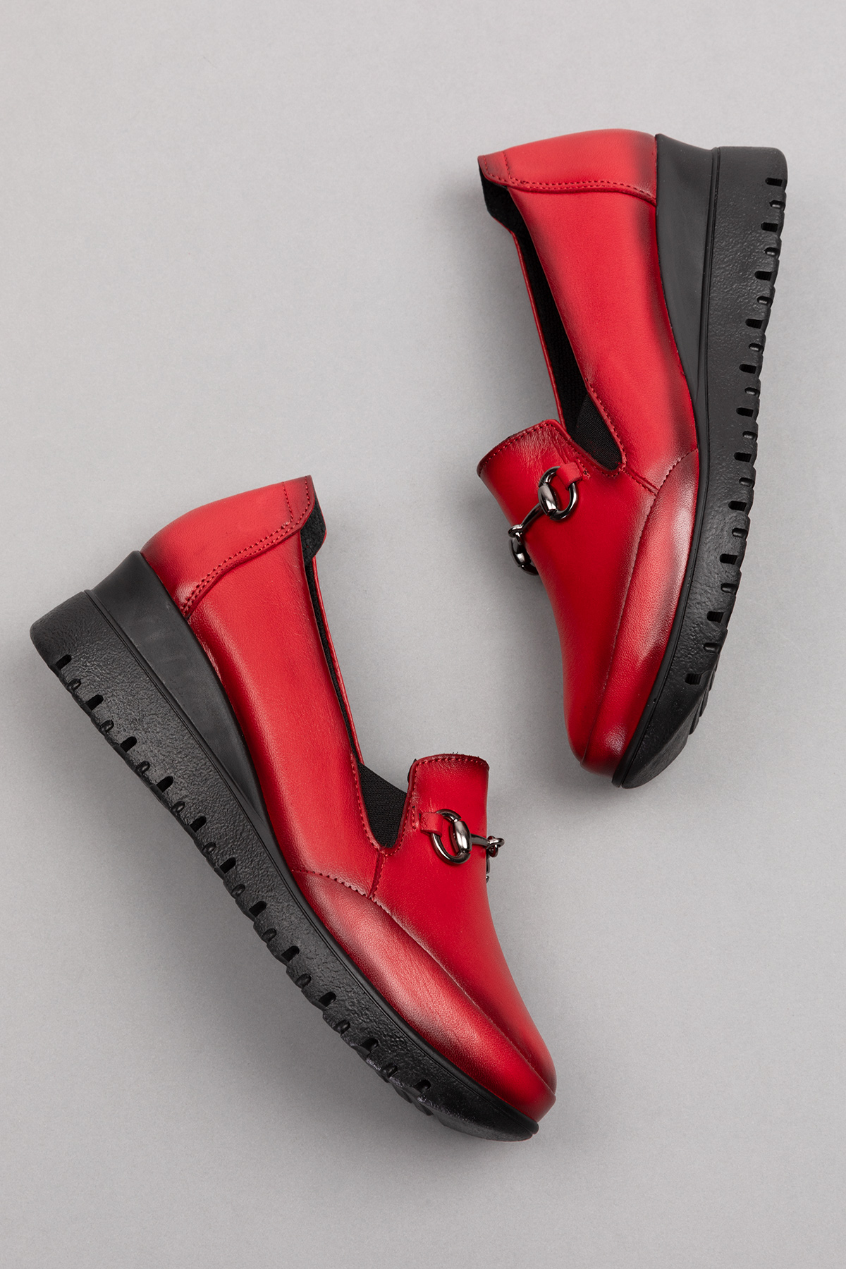 Gondol Kadın Hakiki Deri Anatomik Taban Tokalı Casual Ayakkabı pyt.6210 - Görsel 6