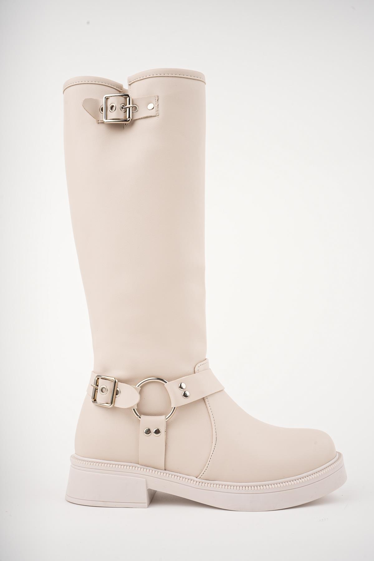 GİSELE Garantili Fermuarlı Kemer Detaylı Kadın Kışlık Çizme - Görsel 2