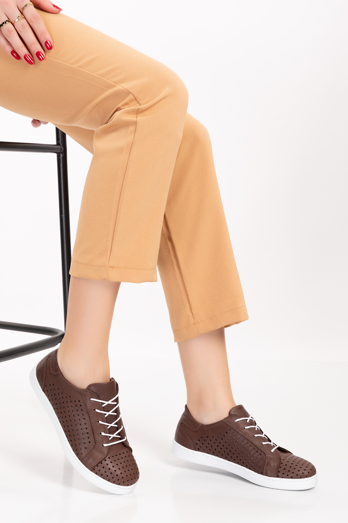 Gondol Kadın Hakiki Deri Günlük Rahat Ayakkabı gnd.108 - Görsel 5