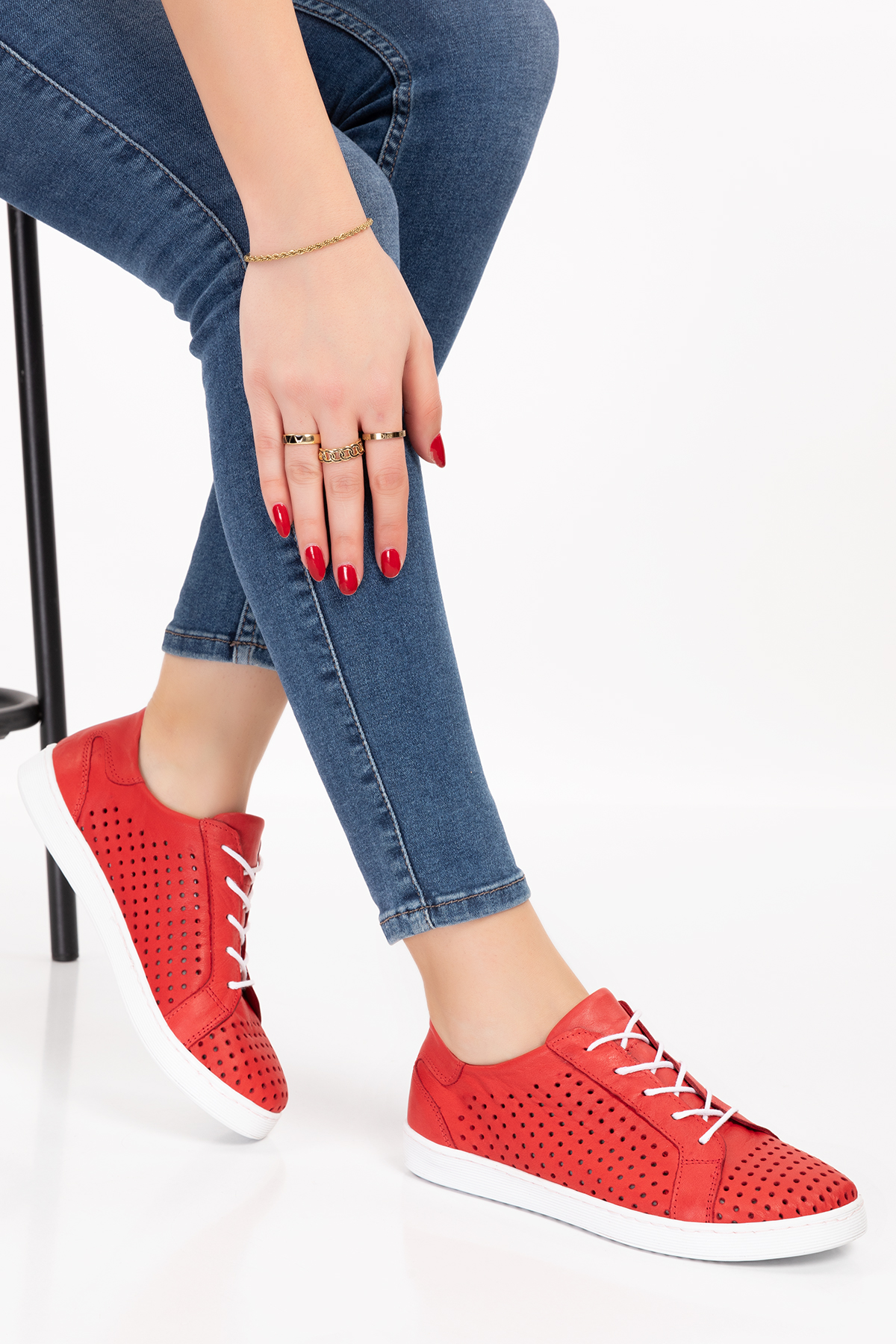 Gondol Kadın Hakiki Deri Günlük Rahat Ayakkabı gnd.108 - Görsel 6