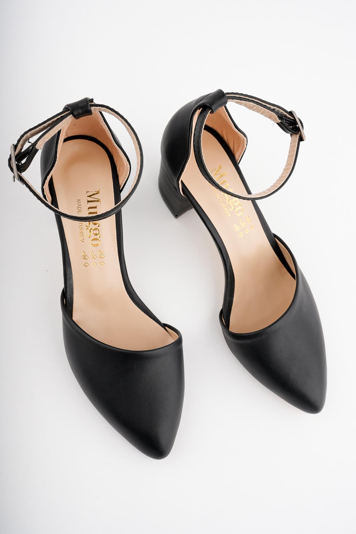 W0708 Garantili Kadın Klasik Günlük Tarz Şık ve Rahat Topuklu Ayakkabı - Görsel 4