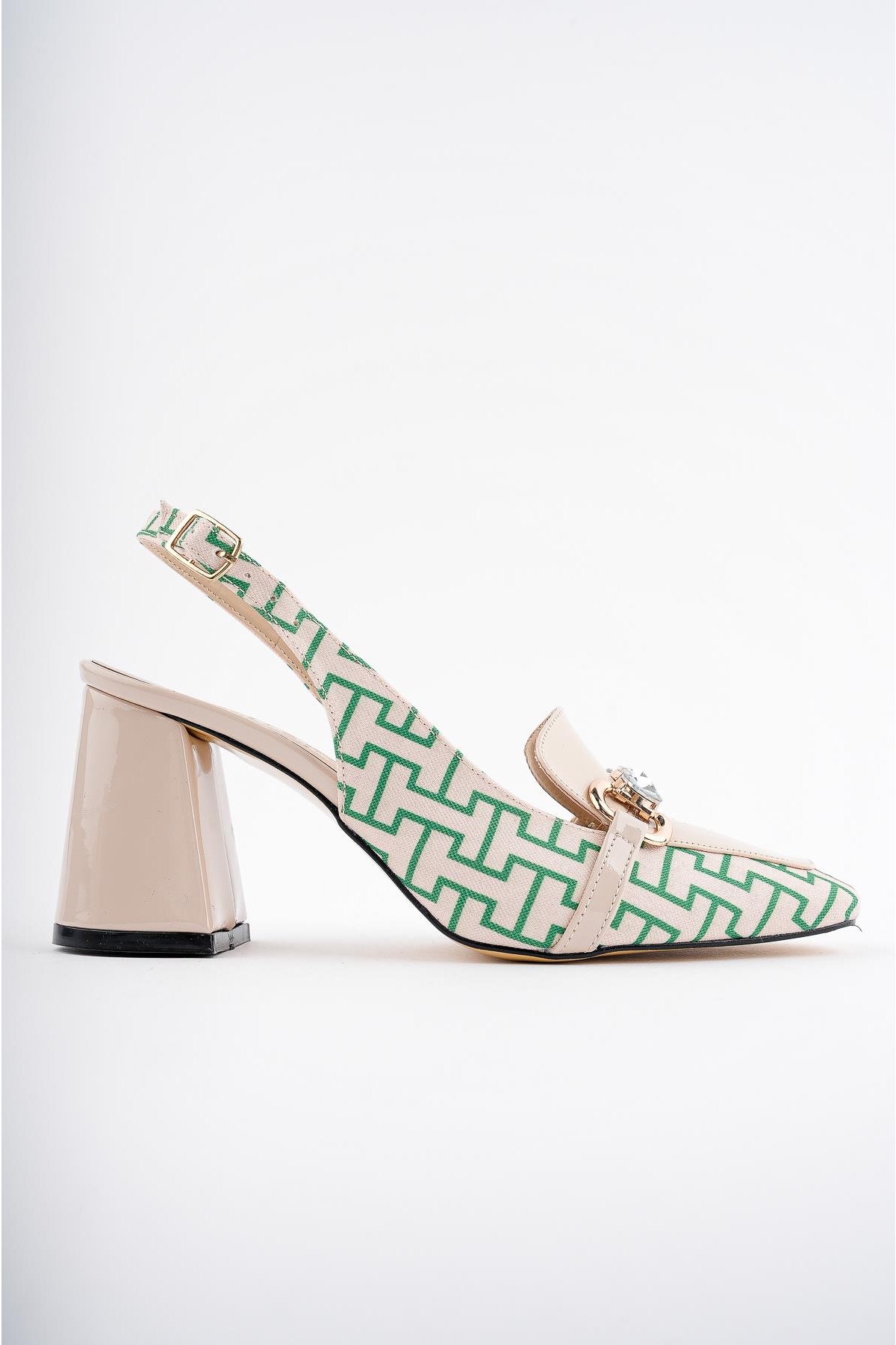 NİCHOLE Garantili Arkası Açık Kalın Topuklu Tokalı Kadın Ayakkabı - Görsel 7