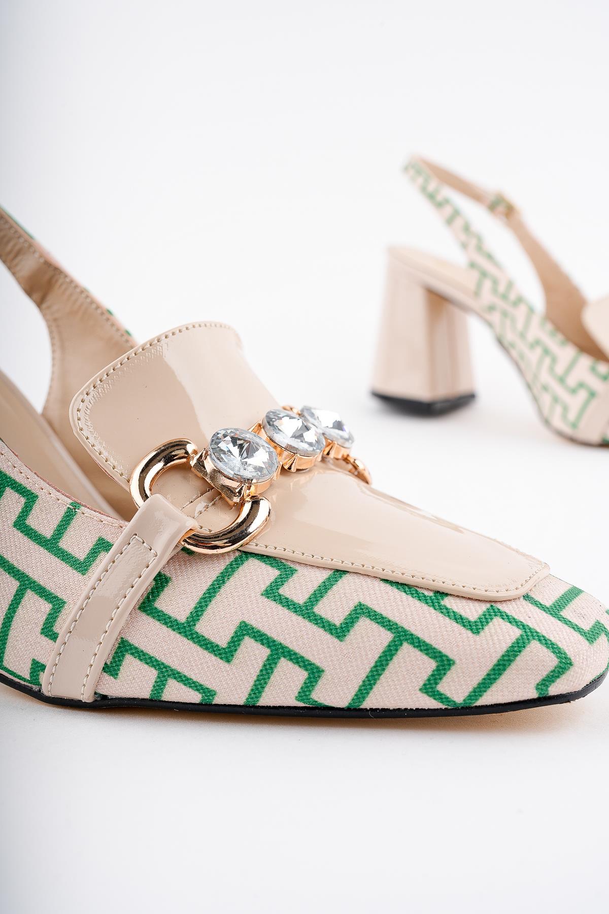 NİCHOLE Garantili Arkası Açık Kalın Topuklu Tokalı Kadın Ayakkabı - Görsel 8