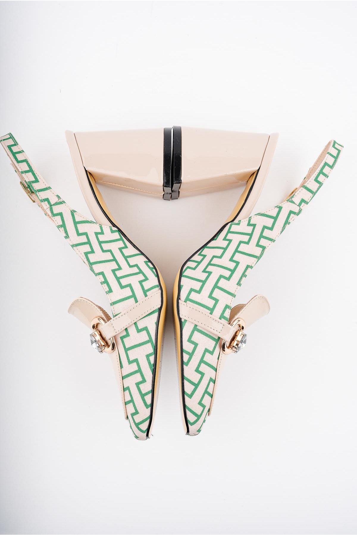 NİCHOLE Garantili Arkası Açık Kalın Topuklu Tokalı Kadın Ayakkabı - Görsel 9