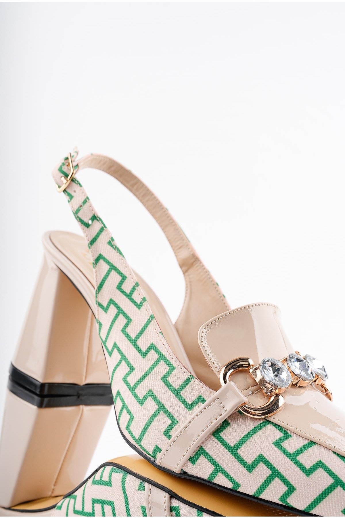 NİCHOLE Garantili Arkası Açık Kalın Topuklu Tokalı Kadın Ayakkabı - Görsel 10