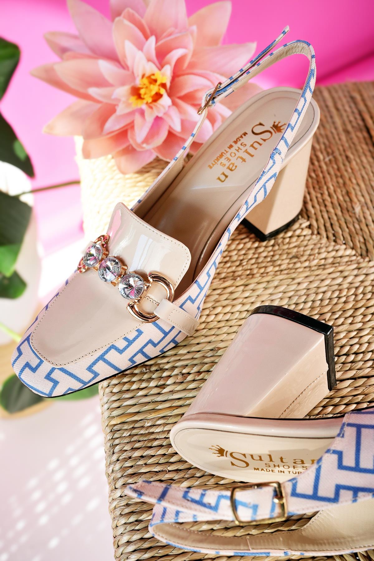 NİCHOLE Garantili Arkası Açık Kalın Topuklu Tokalı Kadın Ayakkabı - Görsel 3