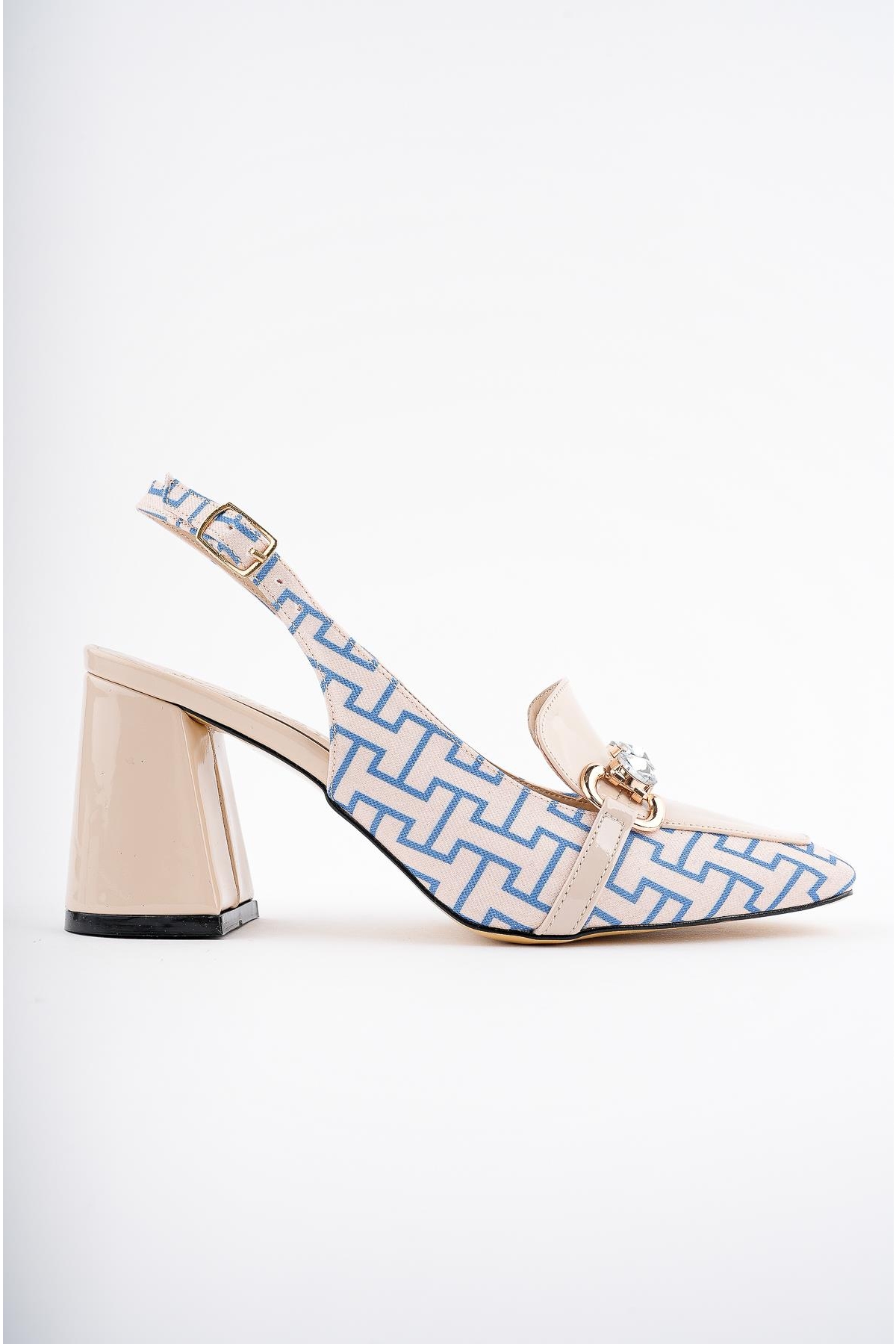 NİCHOLE Garantili Arkası Açık Kalın Topuklu Tokalı Kadın Ayakkabı - Görsel 8