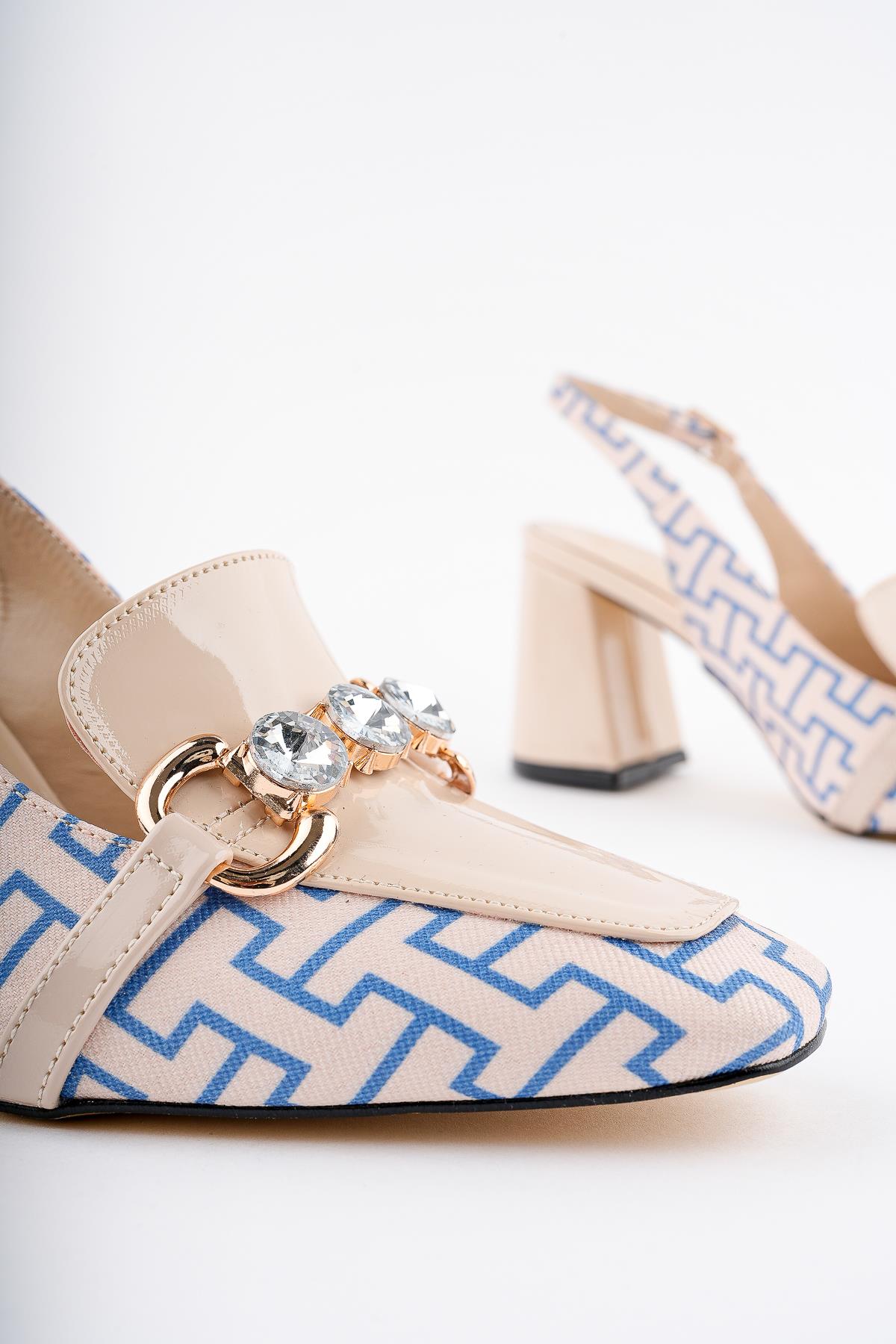 NİCHOLE Garantili Arkası Açık Kalın Topuklu Tokalı Kadın Ayakkabı - Görsel 9