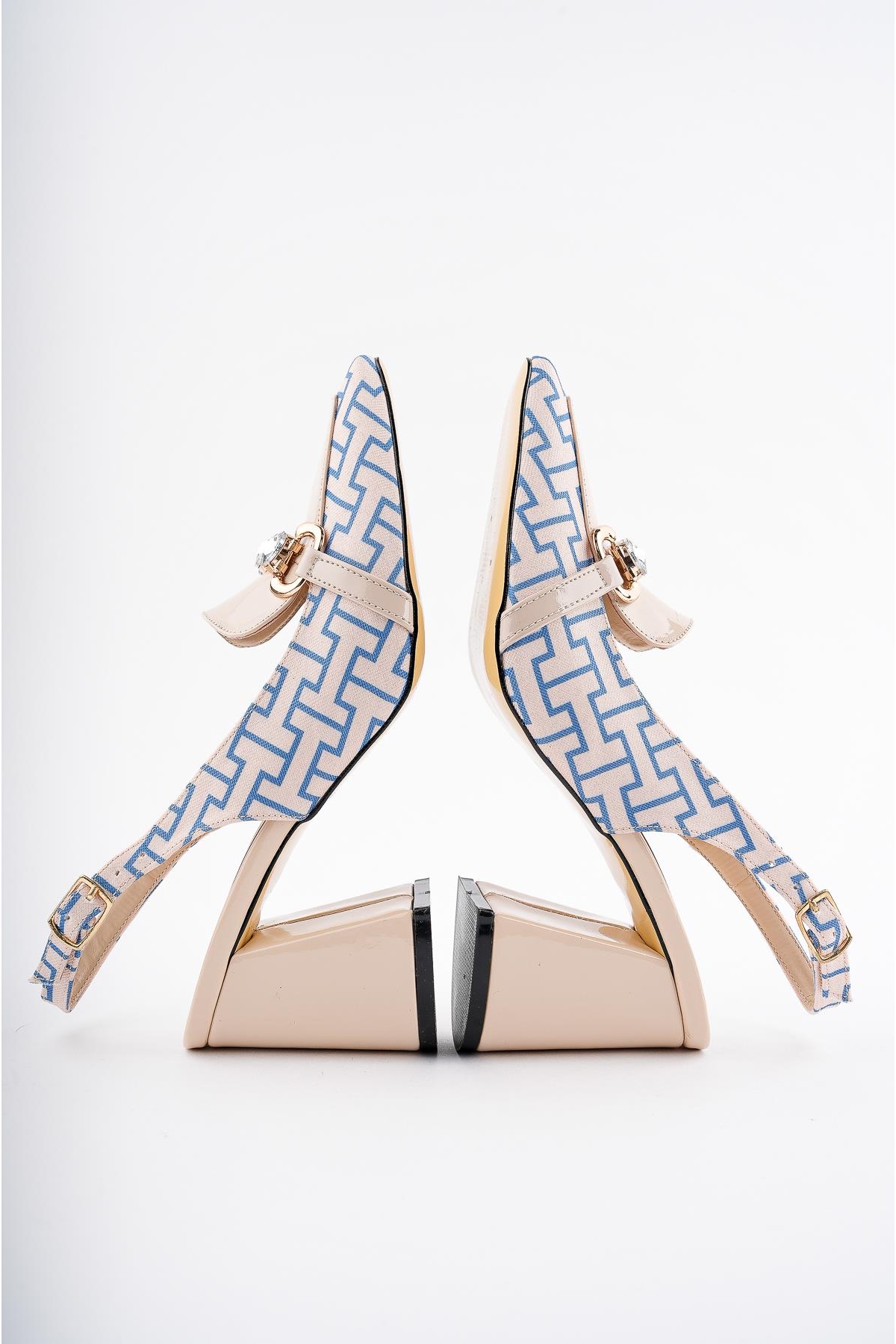 NİCHOLE Garantili Arkası Açık Kalın Topuklu Tokalı Kadın Ayakkabı - Görsel 10