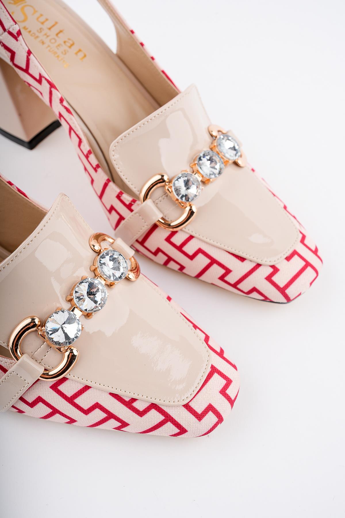 NİCHOLE Garantili Arkası Açık Kalın Topuklu Tokalı Kadın Ayakkabı - Görsel 6