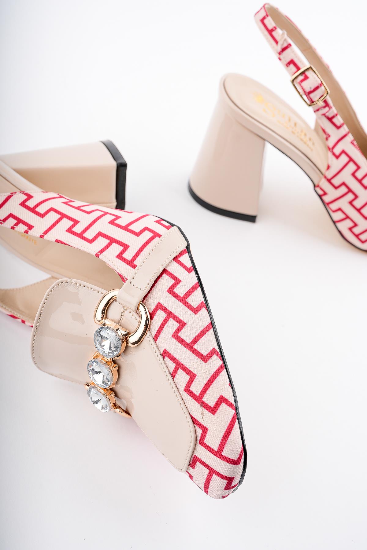 NİCHOLE Garantili Arkası Açık Kalın Topuklu Tokalı Kadın Ayakkabı - Görsel 9