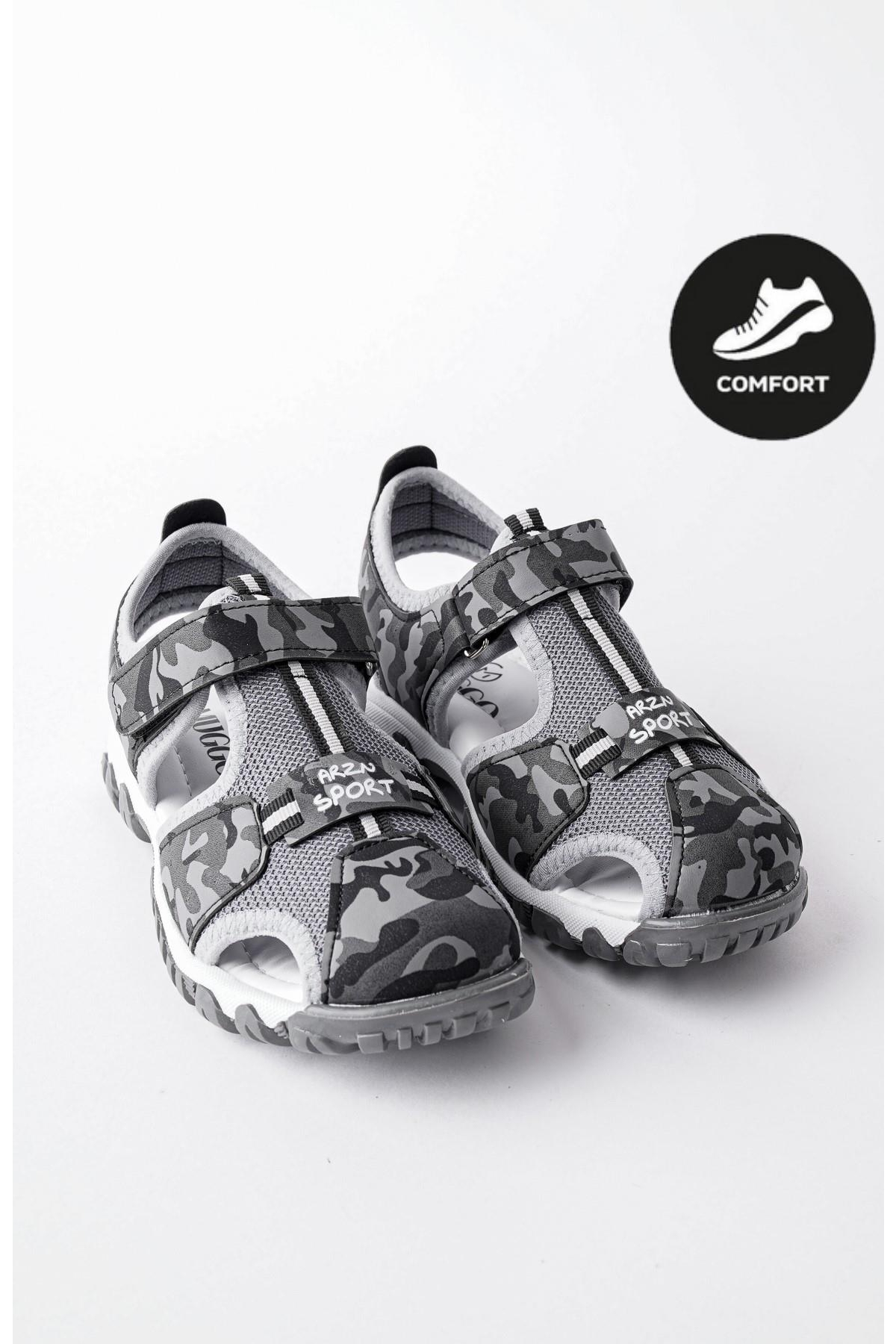 TWEETY Garantili Günlük Ortopedik Hafif Taban Önü Kapalı Cırtlı Unisex Çocuk Sandalet - Görsel 3