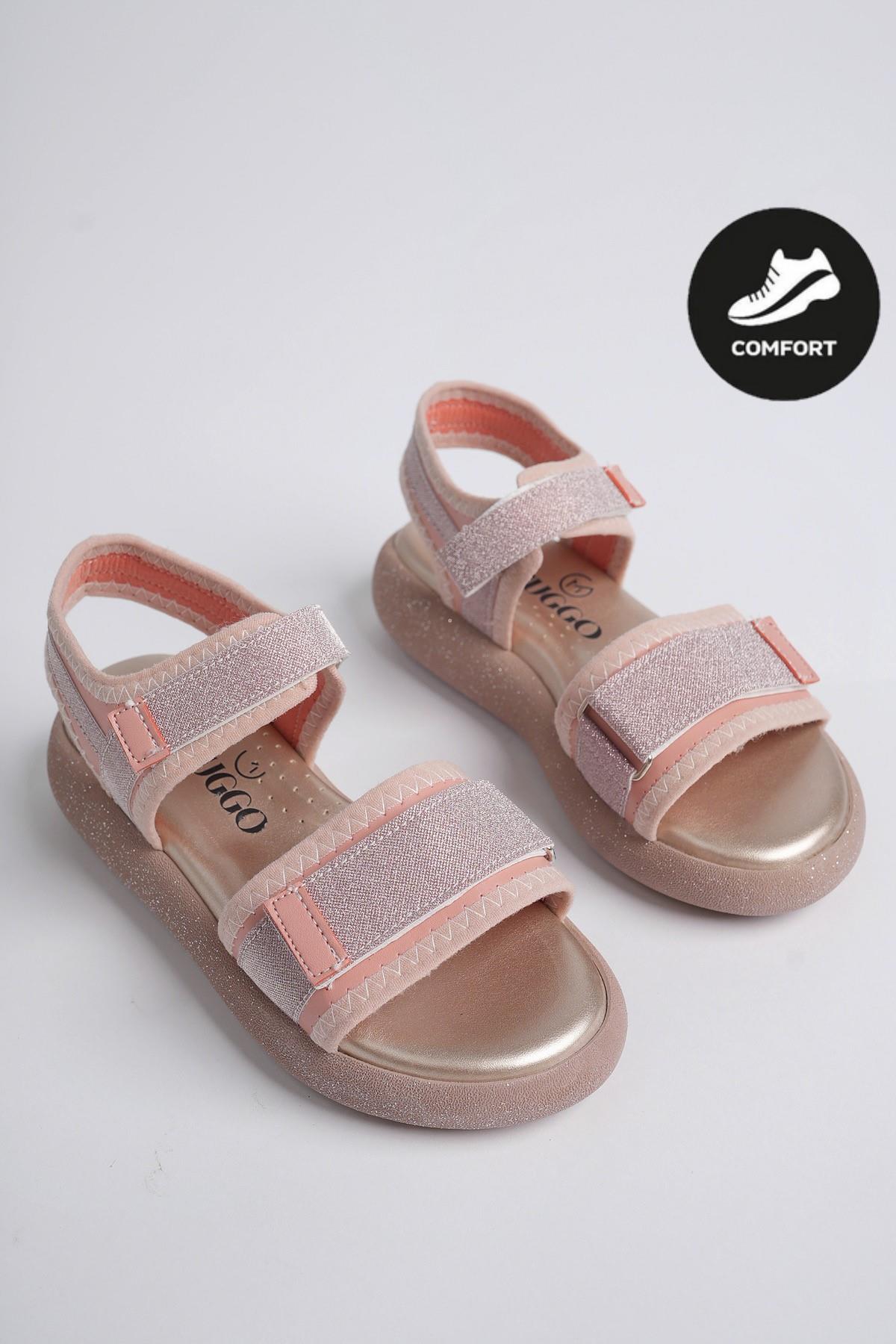 CRUZ Garantili Günlük Ortopedik Hafif Taban Simli ve Cırtlı Kız Çocuk Sandalet - Görsel 3