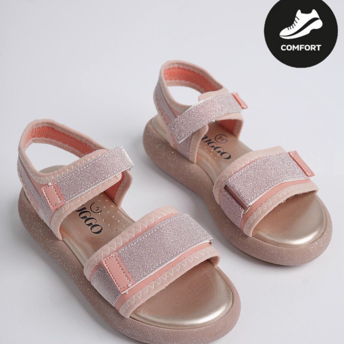 CRUZ Garantili Günlük Ortopedik Hafif Taban Simli ve Cırtlı Kız Çocuk Sandalet - Görsel 5