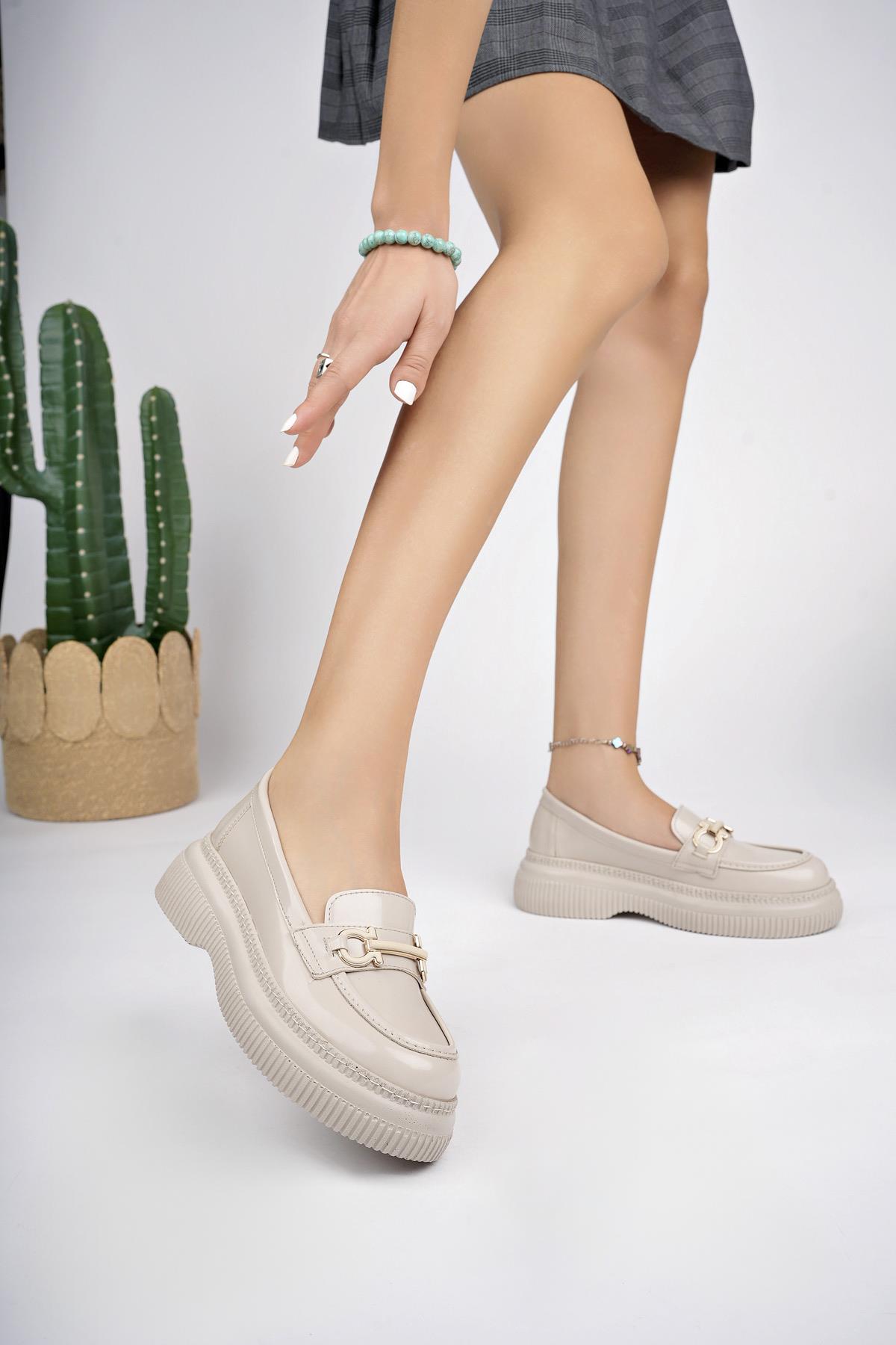 PEGULA Garantili Kadın Loafer Kalın Taban Günlük Casual Rahat Ayakkabı - Görsel 7