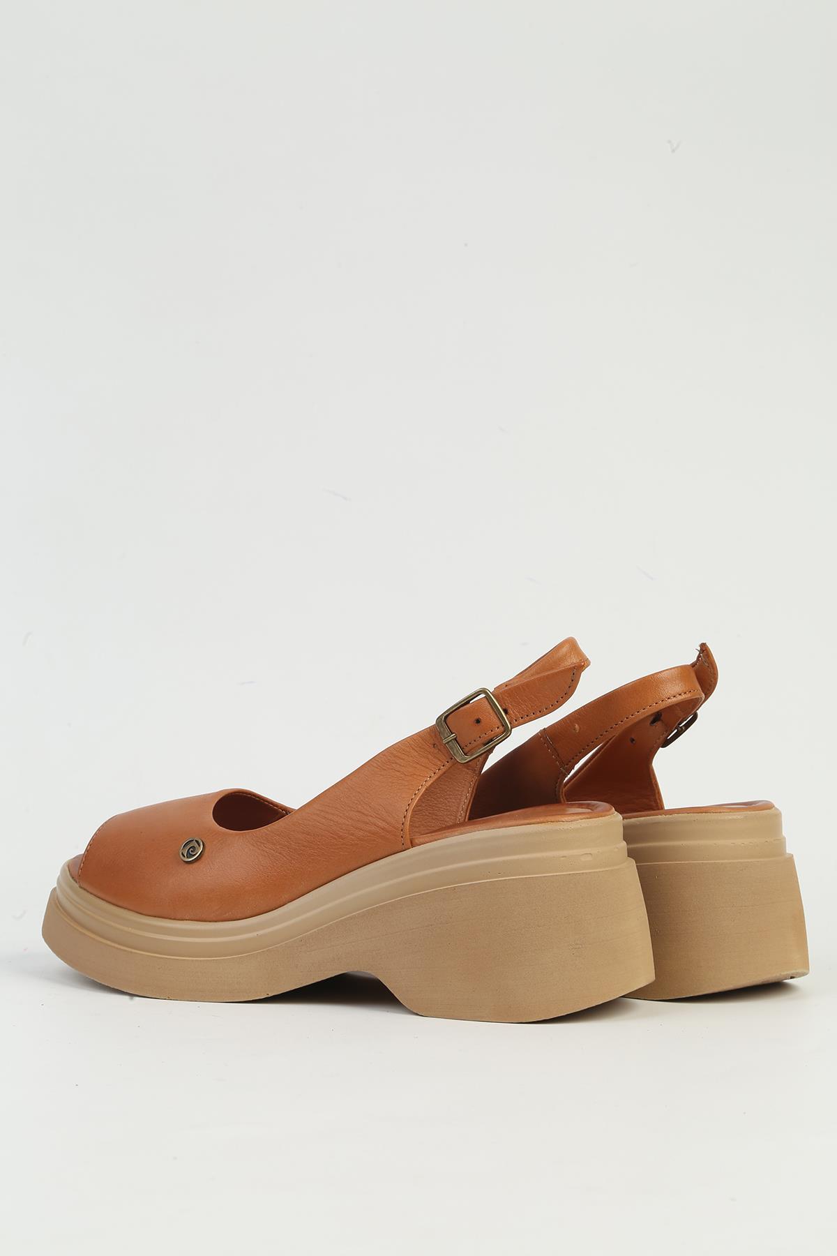 Taba Kadın Deri Topuklu Ayakkabı PCK-5046 - Görsel 4