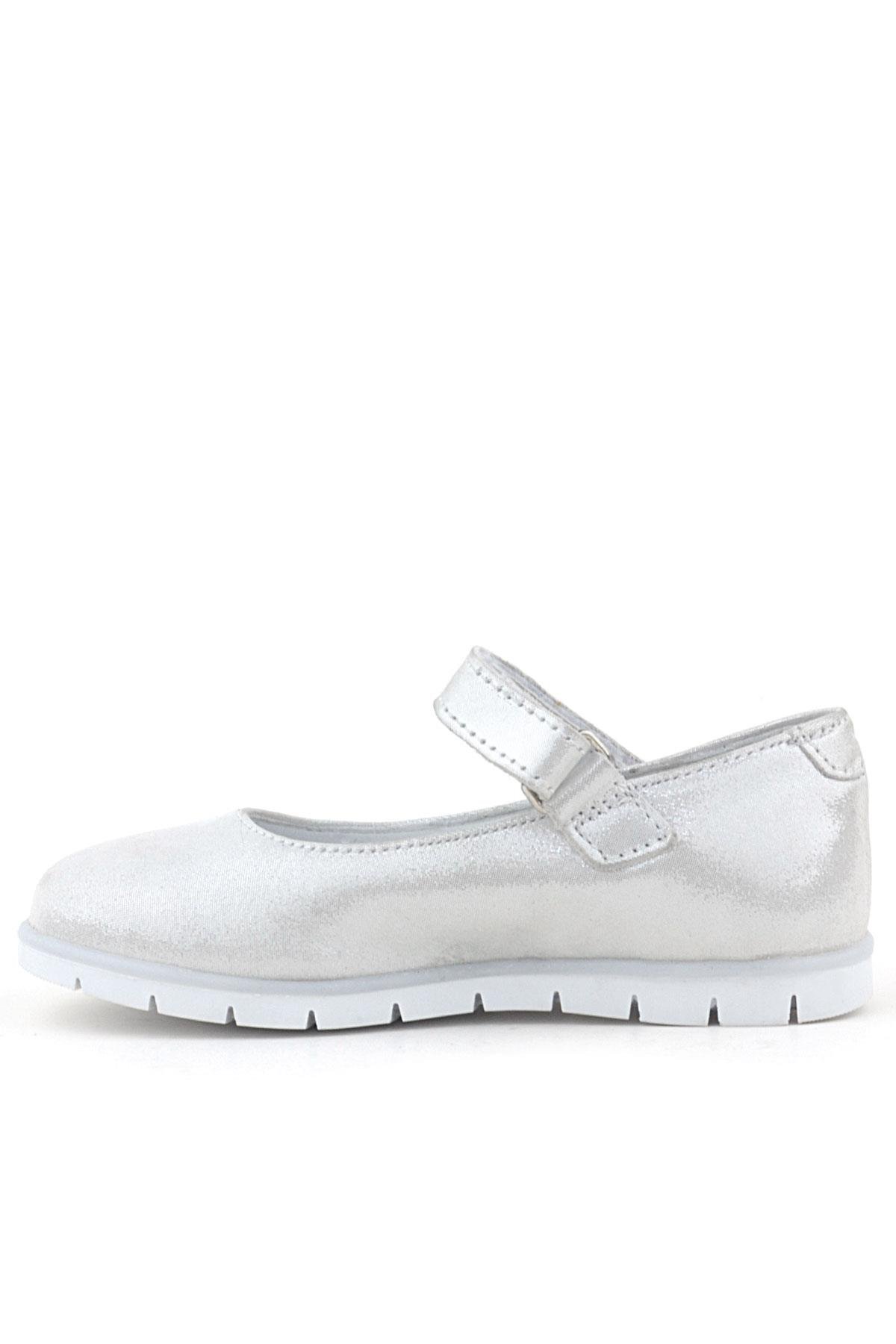 Hakiki Deri Gümüş Yıldızlı Cırtlı Kız Çocuk Babet - Görsel 4