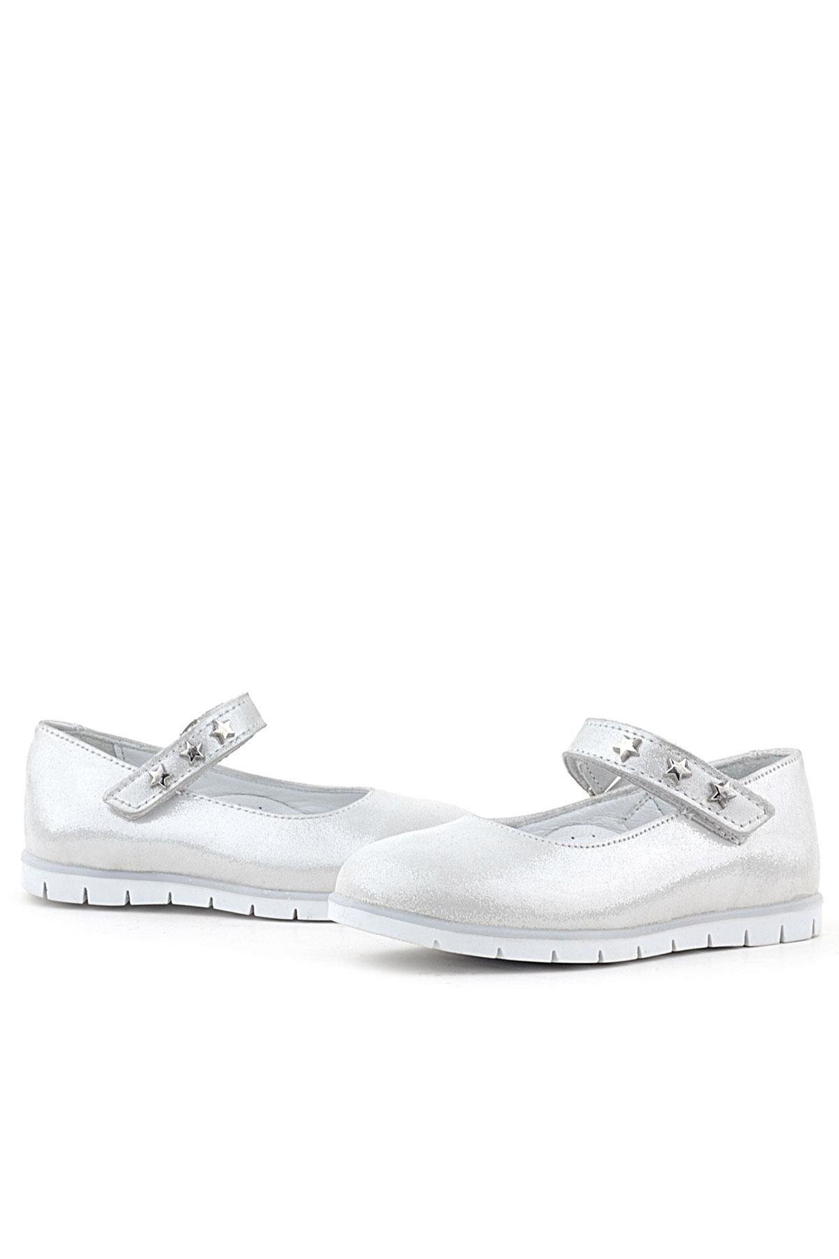 Hakiki Deri Gümüş Yıldızlı Cırtlı Kız Çocuk Babet - Görsel 7