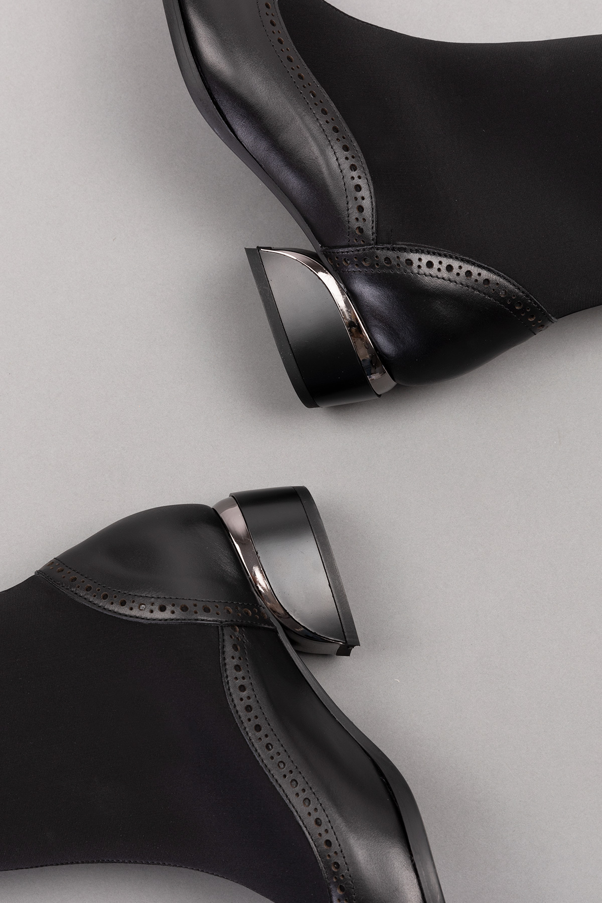 Gondol Kadın Hakiki Deri Kısa Topuklu Üst Streçli Bot Ast.229 - Görsel 9