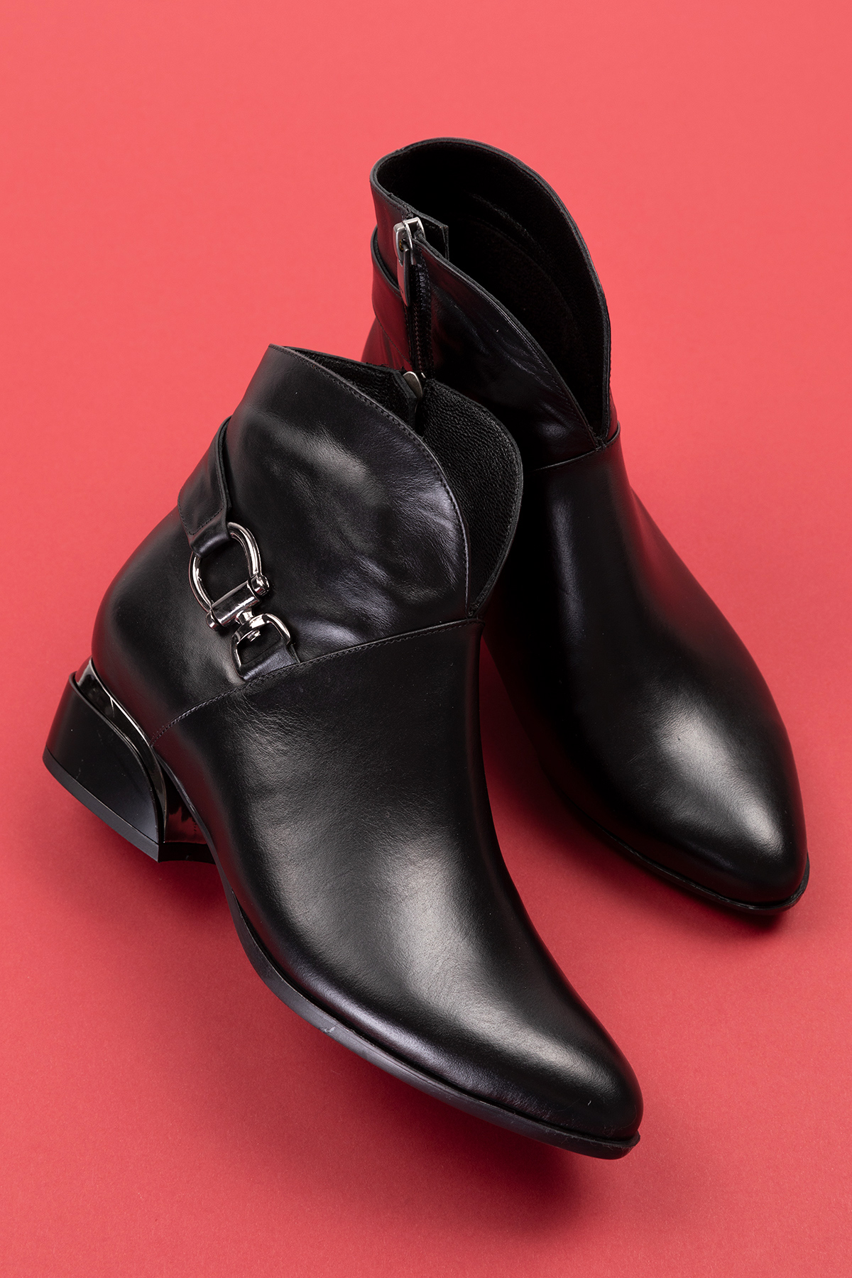 Gondol Kadın Hakiki Deri Toka Detay Orta Boy Topuk Bot Ast.228 - Görsel 8