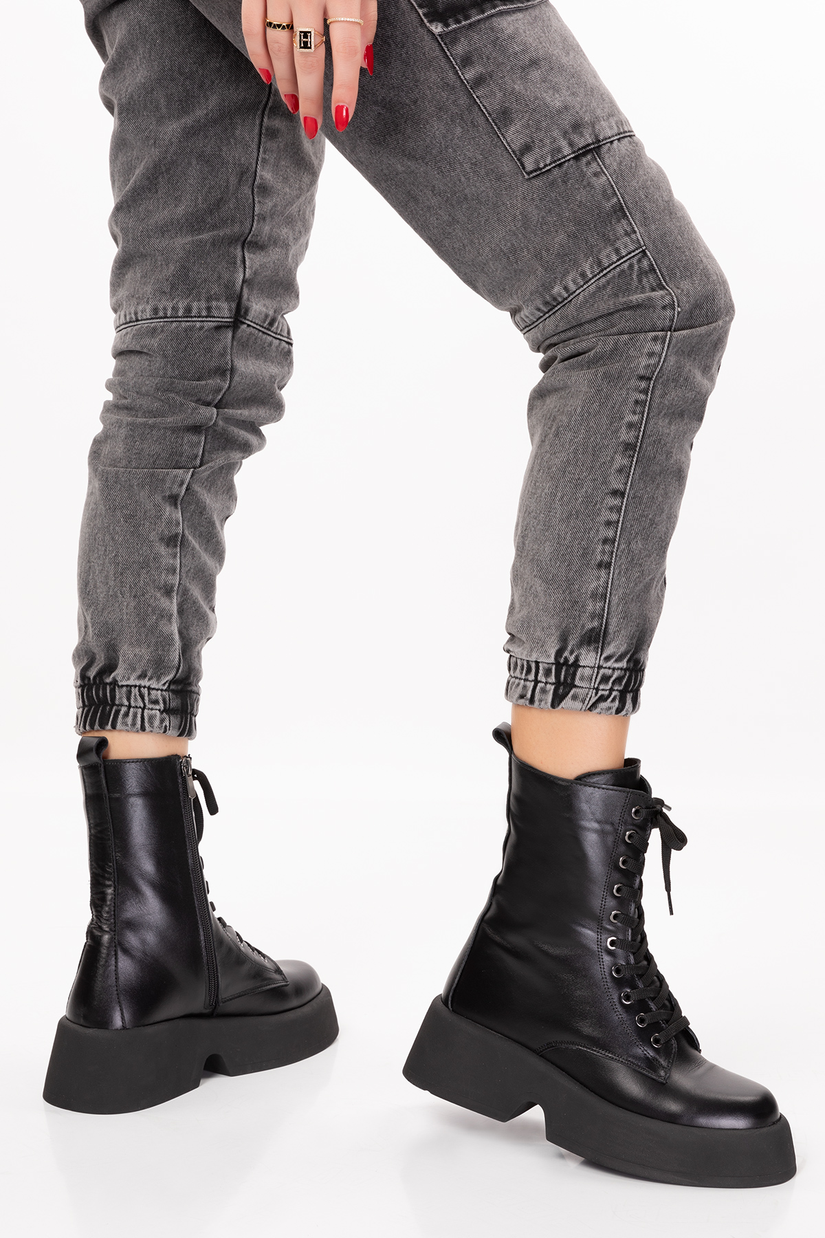 Gondol Kadın Hakiki Deri Hafif Taban Şık Bot rg.35231 - Görsel 6