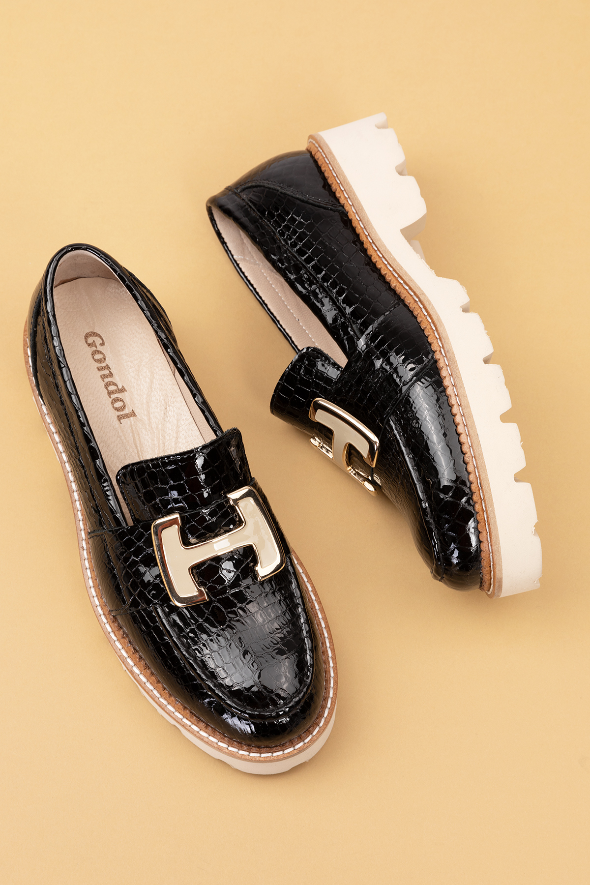 Gondol Hakiki Deri Kalın Taban Hafif Oxford Ayakkabı yt.100 - Görsel 9