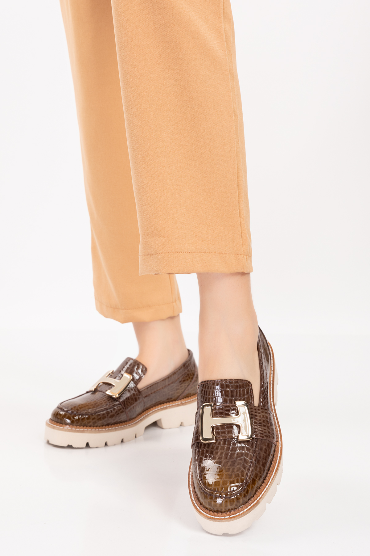 Gondol Hakiki Deri Kalın Taban Hafif Oxford Ayakkabı yt.100 - Görsel 2