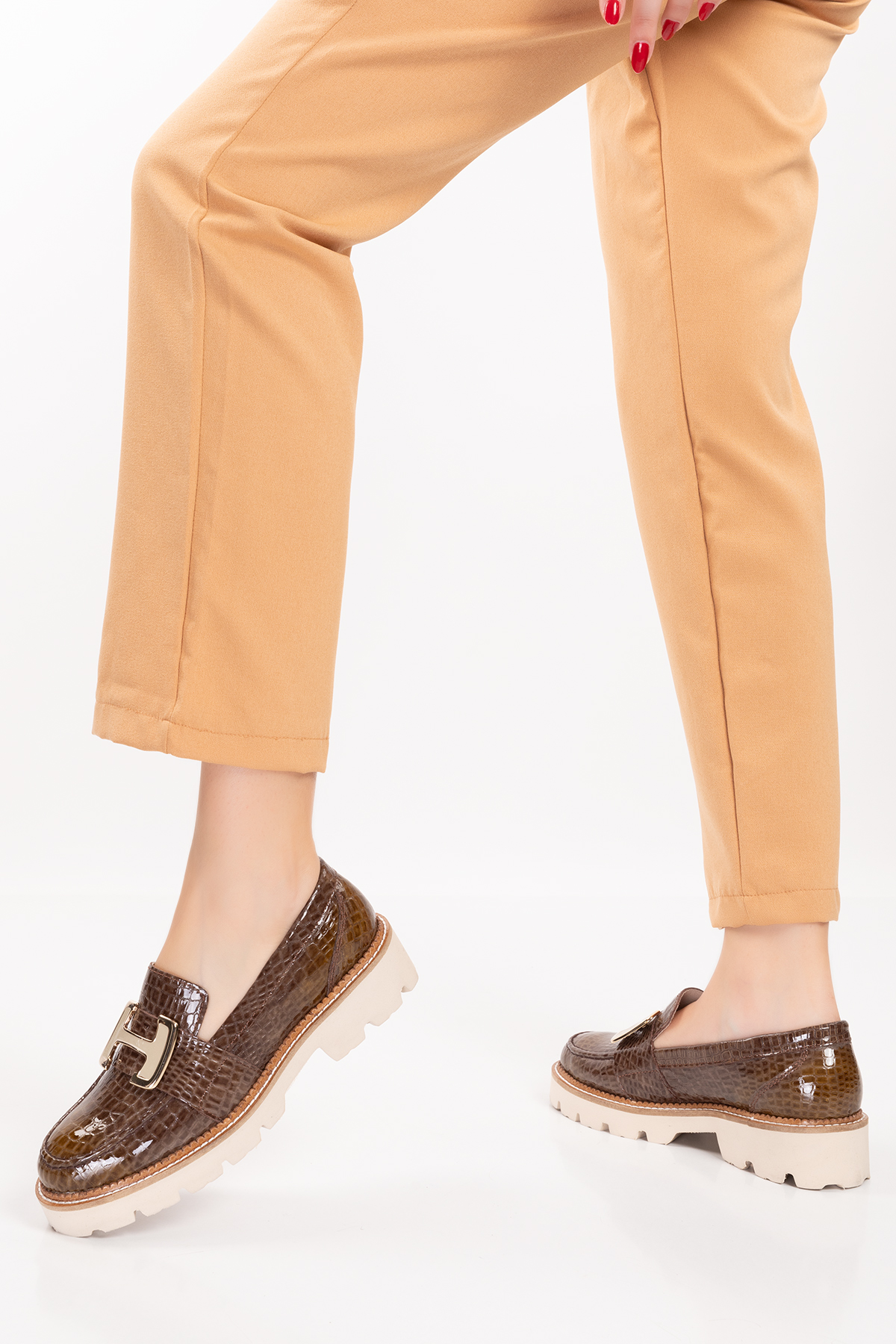 Gondol Hakiki Deri Kalın Taban Hafif Oxford Ayakkabı yt.100 - Görsel 4