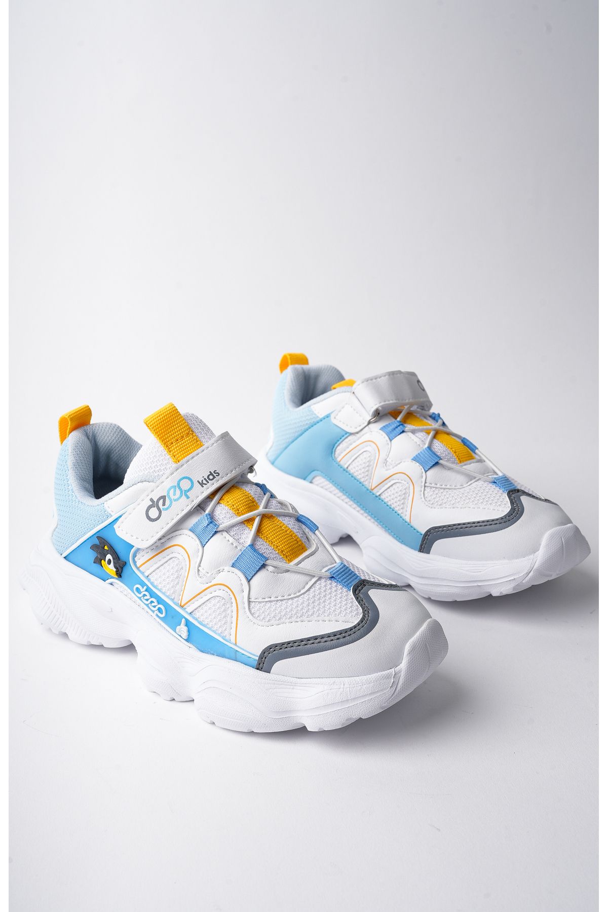 011 Lastik Bağcıklı Ortopedik Sararmaz Taban Ve Cırtlı Çocuk ayakkabı - Görsel 3