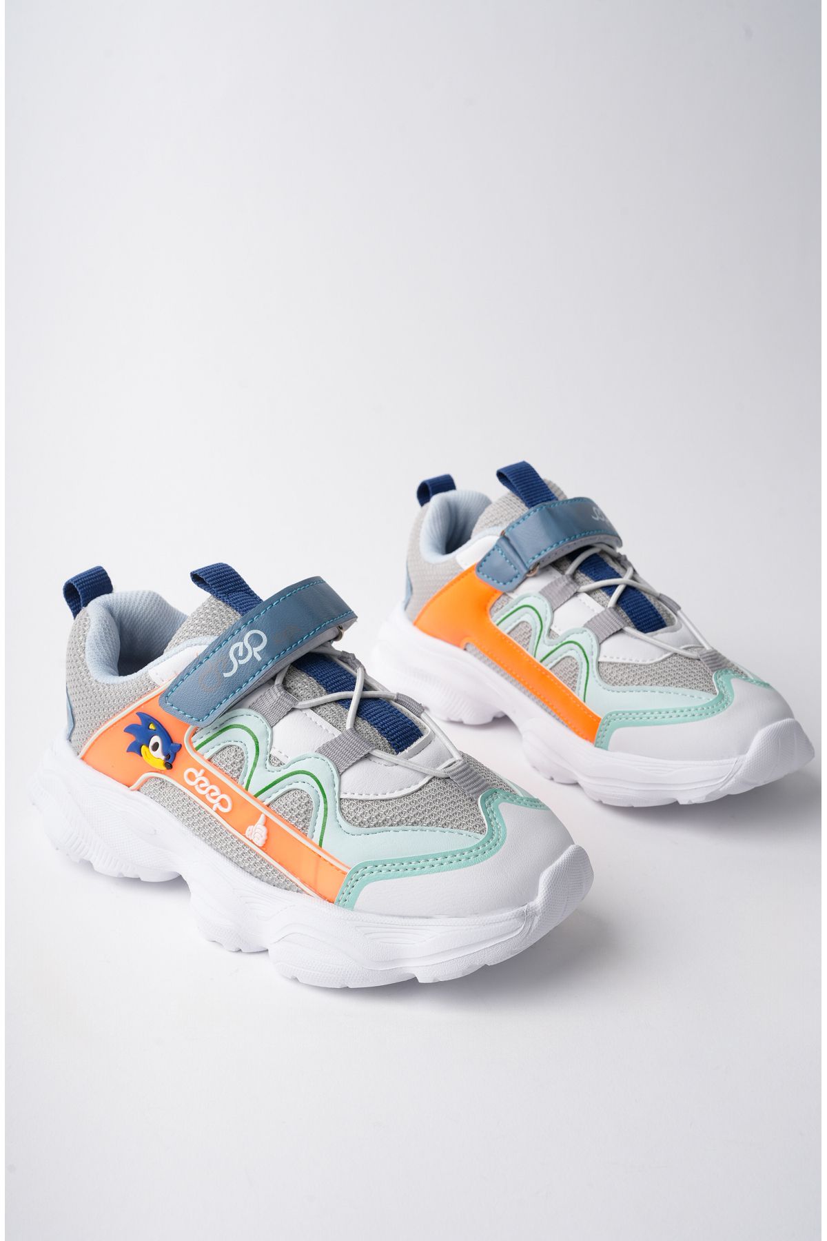 011 Lastik Bağcıklı Ortopedik Sararmaz Taban Ve Cırtlı Çocuk ayakkabı - Görsel 3