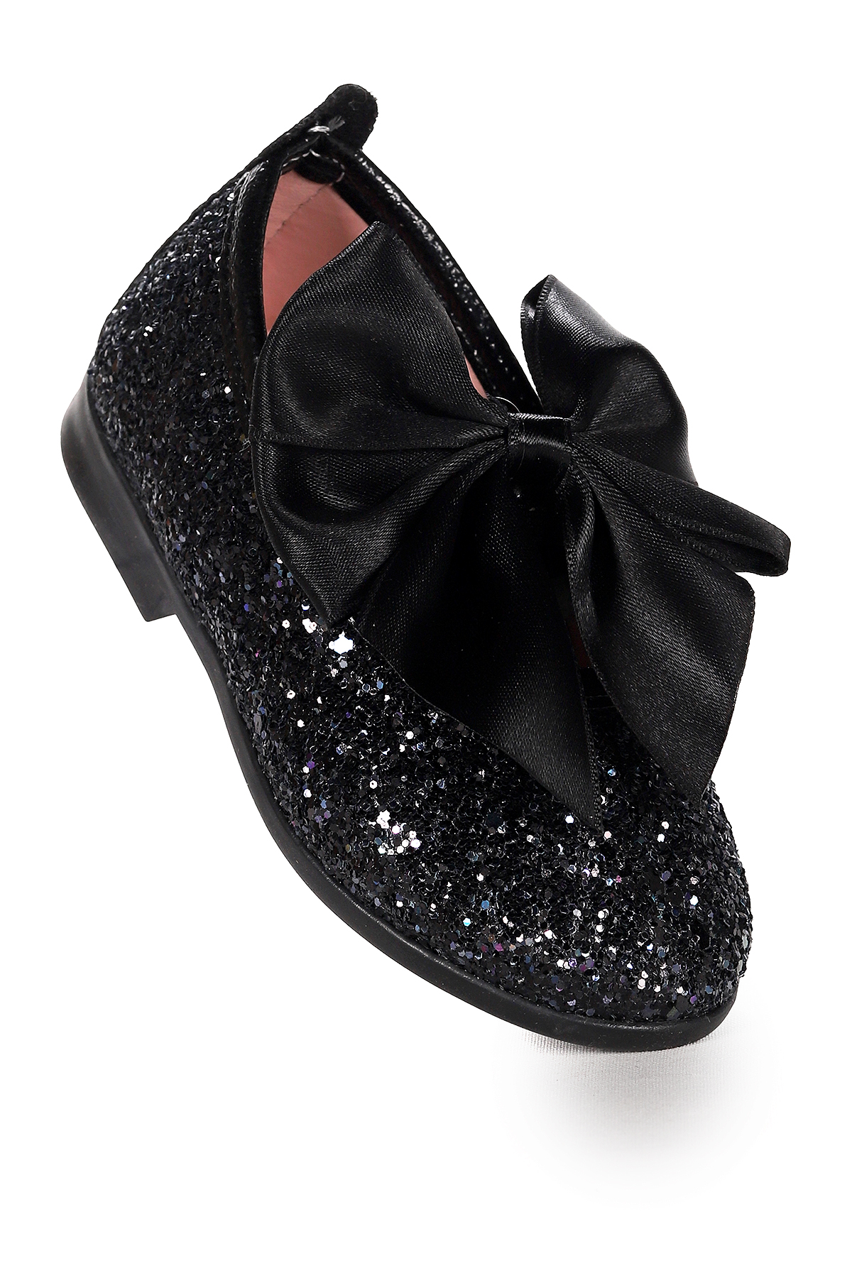 Tari Fiyonk Lastikli Kız Bebek Babet Ayakkabı Siyah - Görsel 4