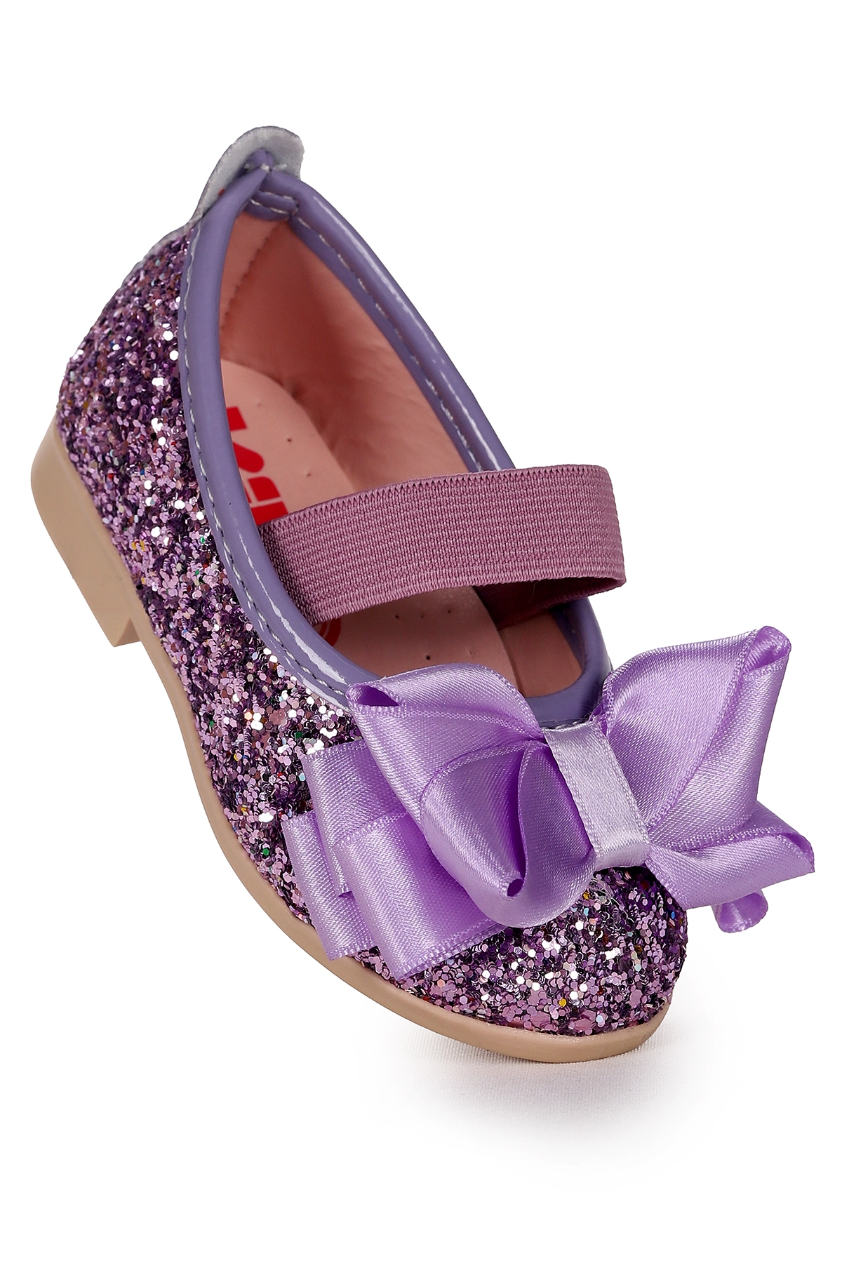 Panı Fiyonk Lastikli Kız Bebek Babet Ayakkabı Lila - Görsel 4