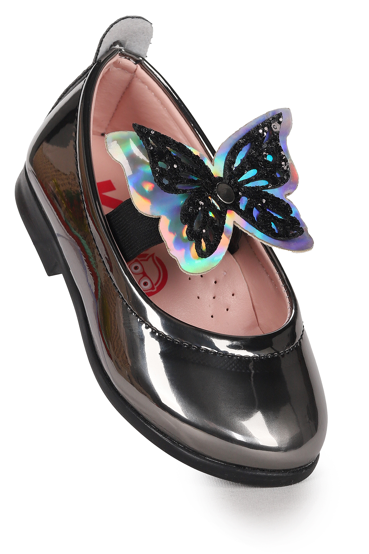 Menz Kelebek Lastikli Kız Bebek Babet Ayakkabı Platin - Görsel 4