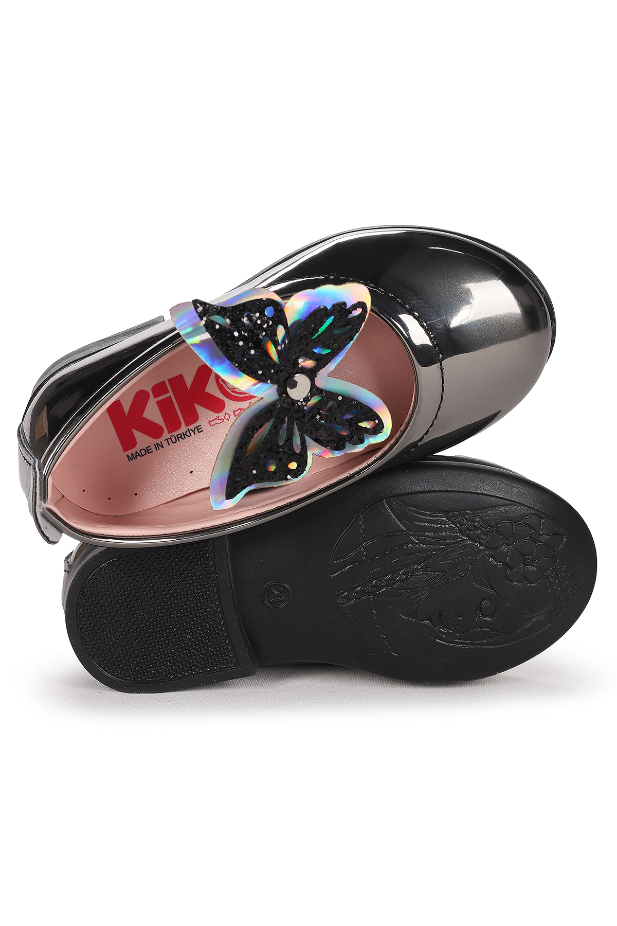 Menz Kelebek Lastikli Kız Bebek Babet Ayakkabı Platin - Görsel 6