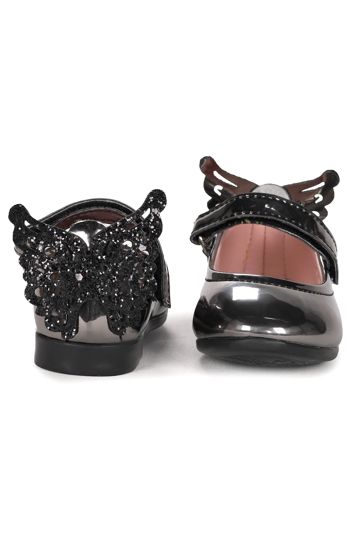 Friga Kelebek Cırtlı Kız Bebek Babet Ayakkabı Platin - Görsel 5