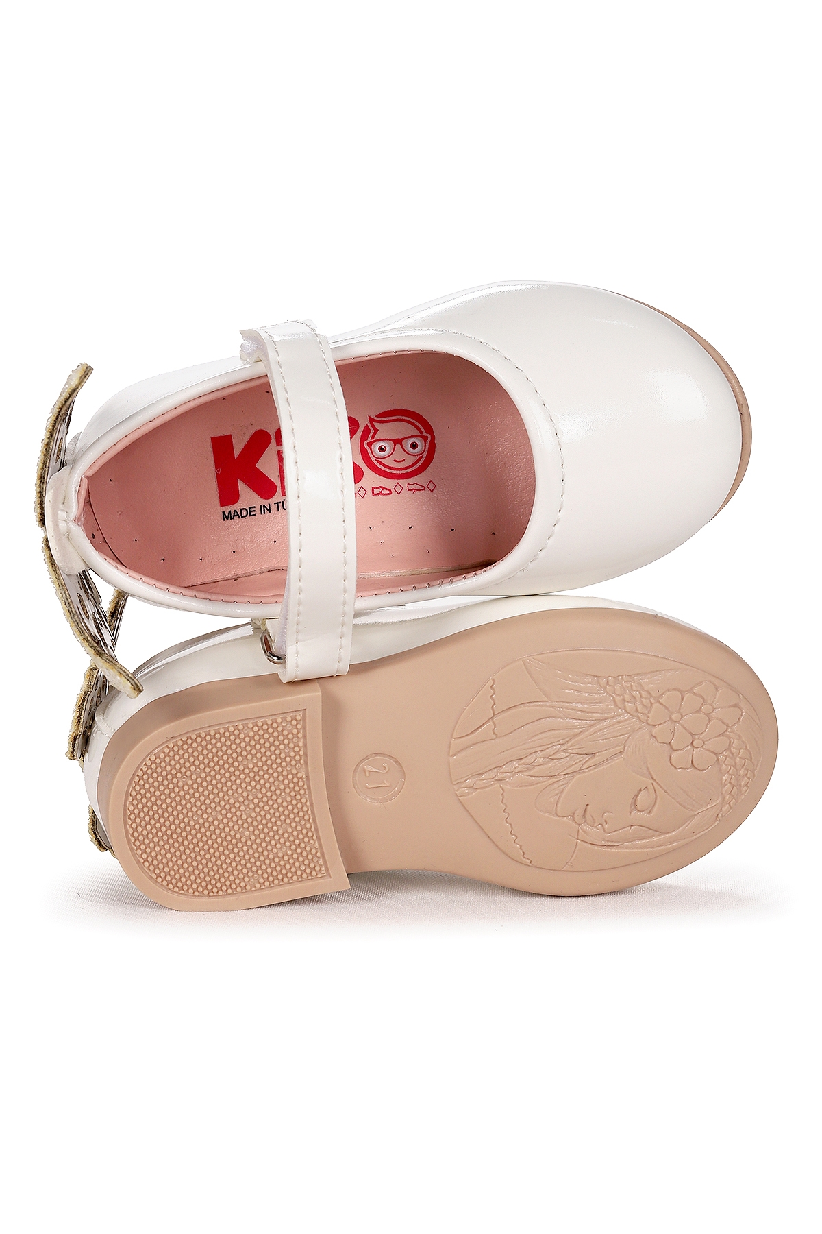 Friga Kelebek Cırtlı Kız Bebek Babet Ayakkabı Beyaz - Görsel 6