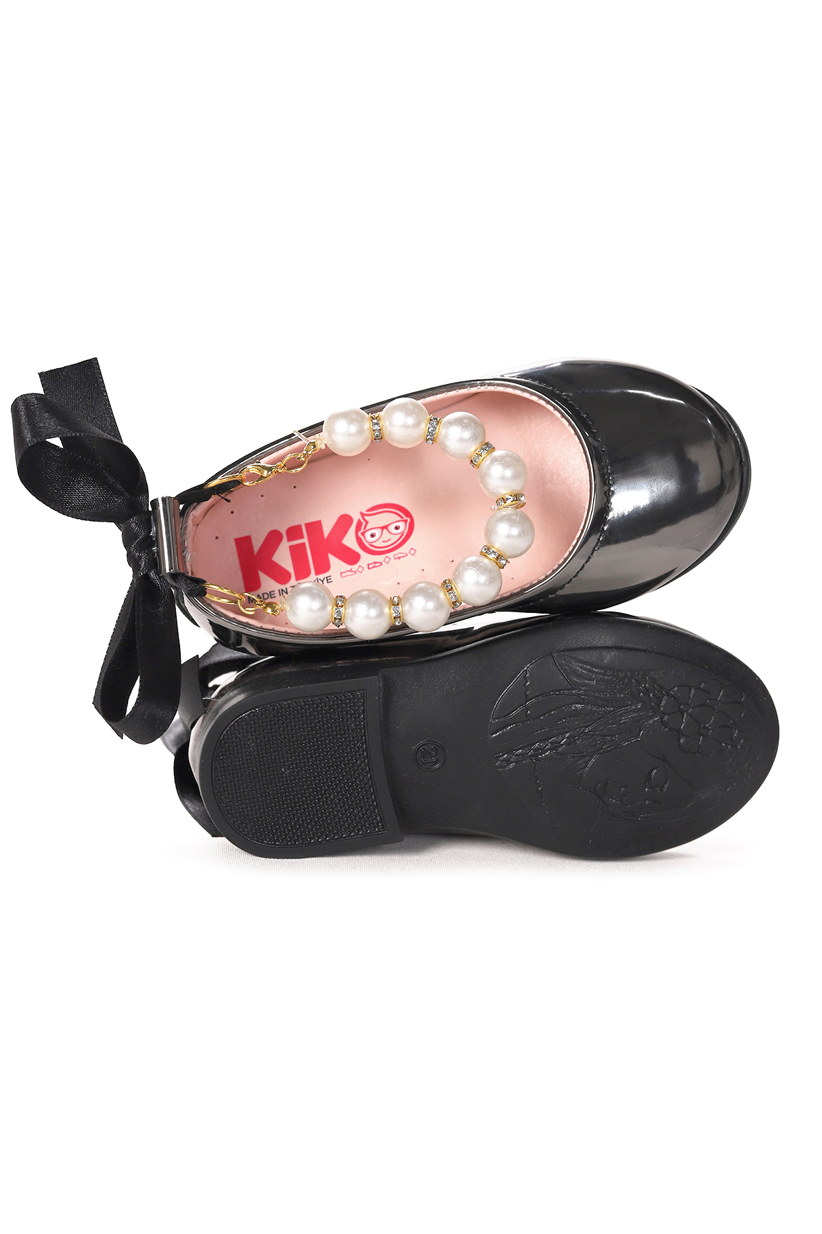 Blanch İncili Lastikli Kız Bebek Babet Ayakkabı Platin - Görsel 6