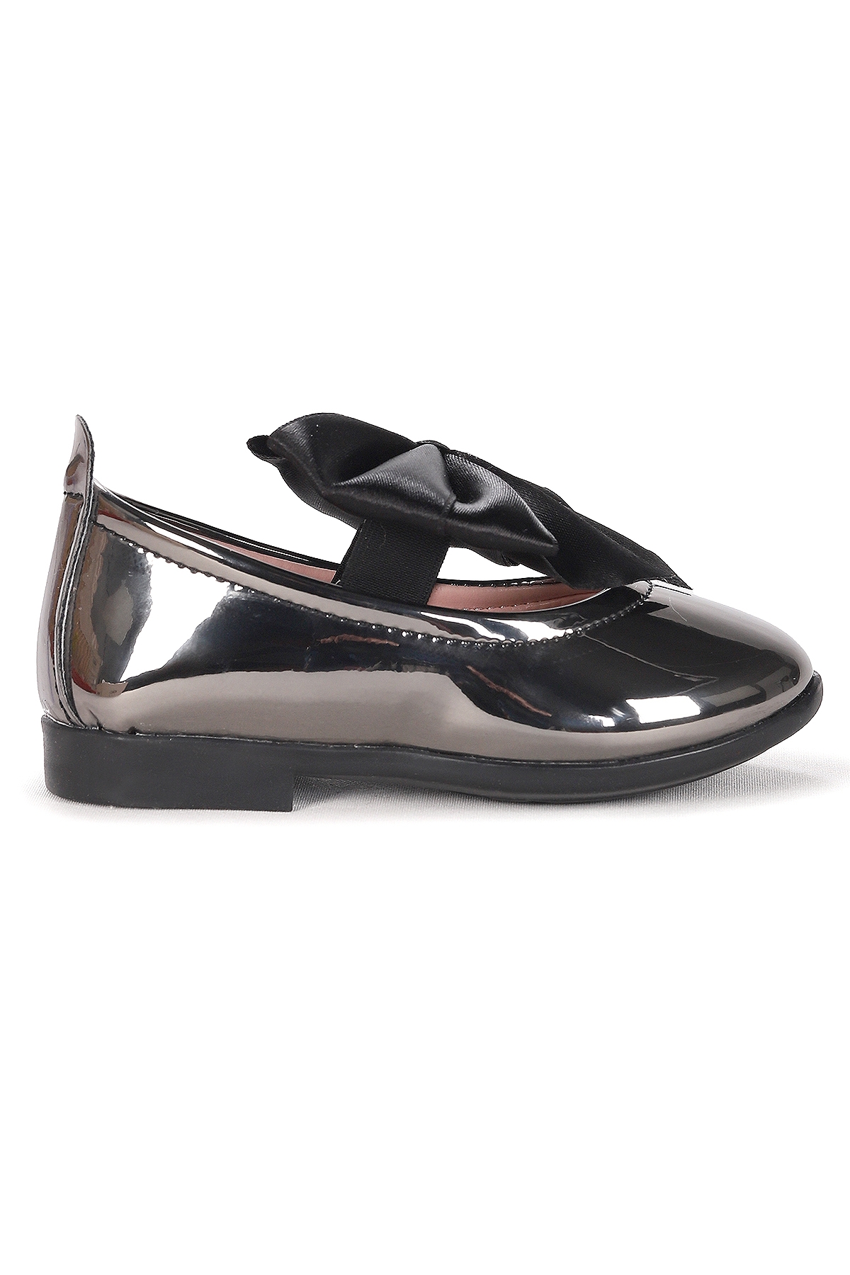 Tari Fiyonk Lastikli Kız Bebek Babet Ayakkabı Platin - Görsel 2