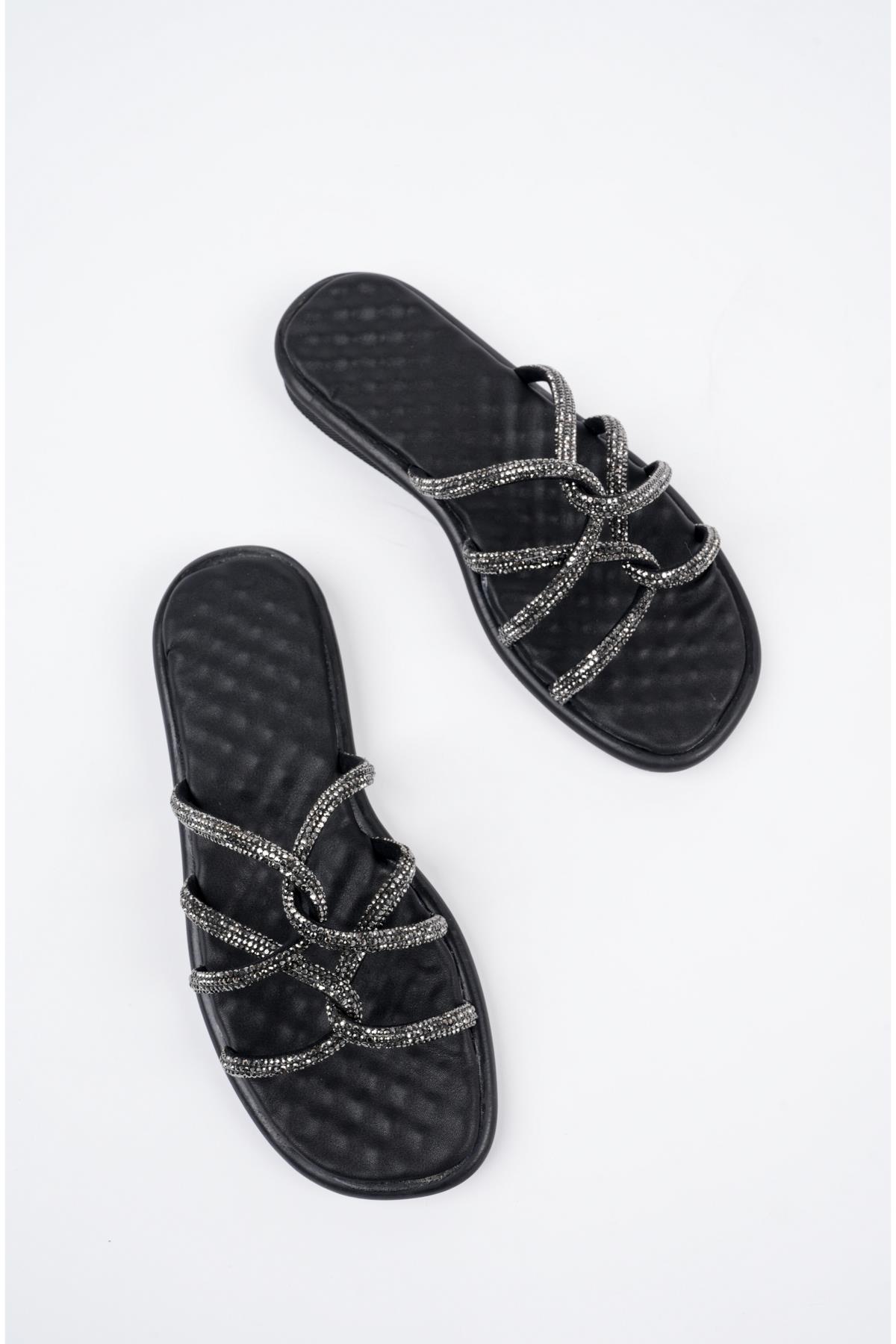 Bella Kadın Garantili Günlük Ortopedik Taşlı Şık Tarz ve Rahat Terlik - Görsel 6