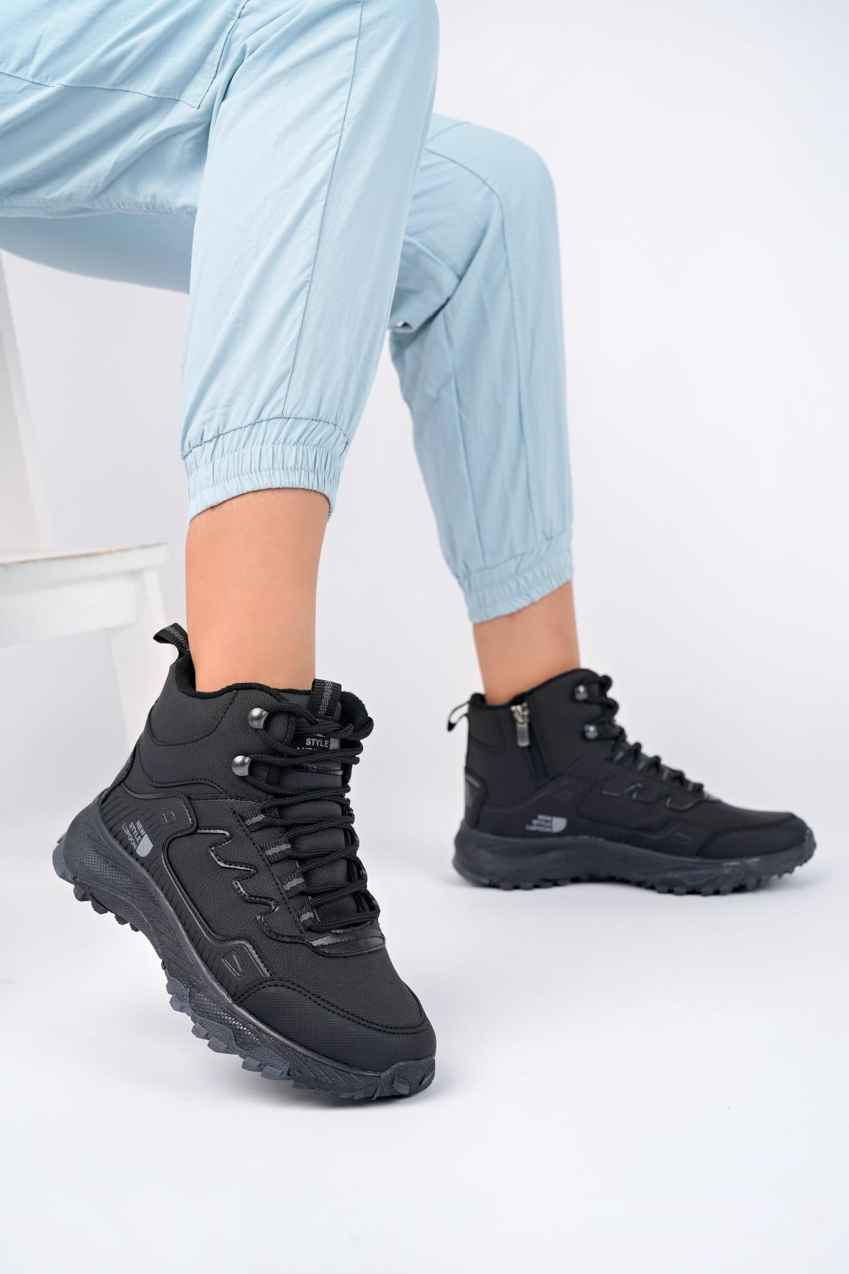 İZLAND Unisex Garantili Trekking Outdoor Bağcıklı Yandan Fermuarlı Kışlık Bot - Görsel 3