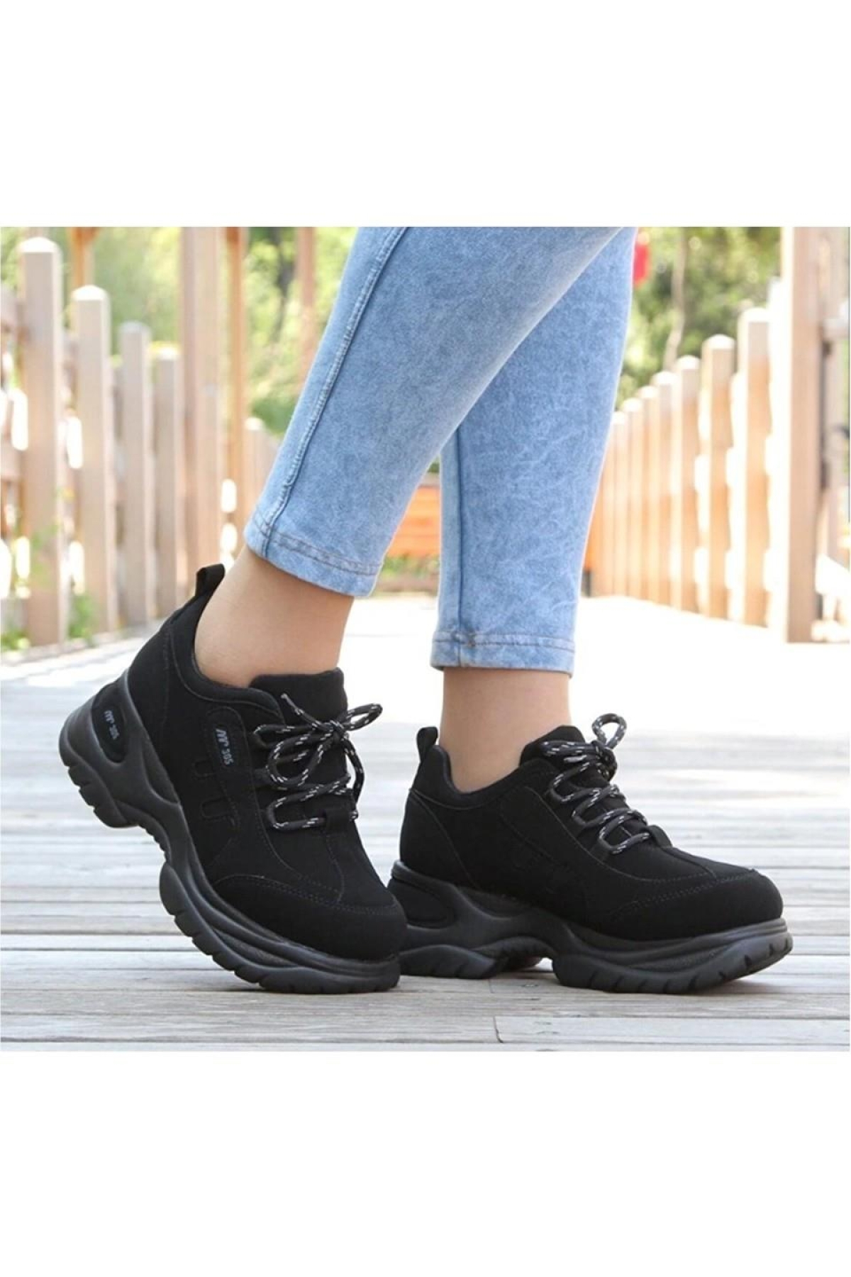 Mp 251-305Zn Siyah Kalın Taban Kadın Sneaker Spor Ayakkabı - Görsel 2