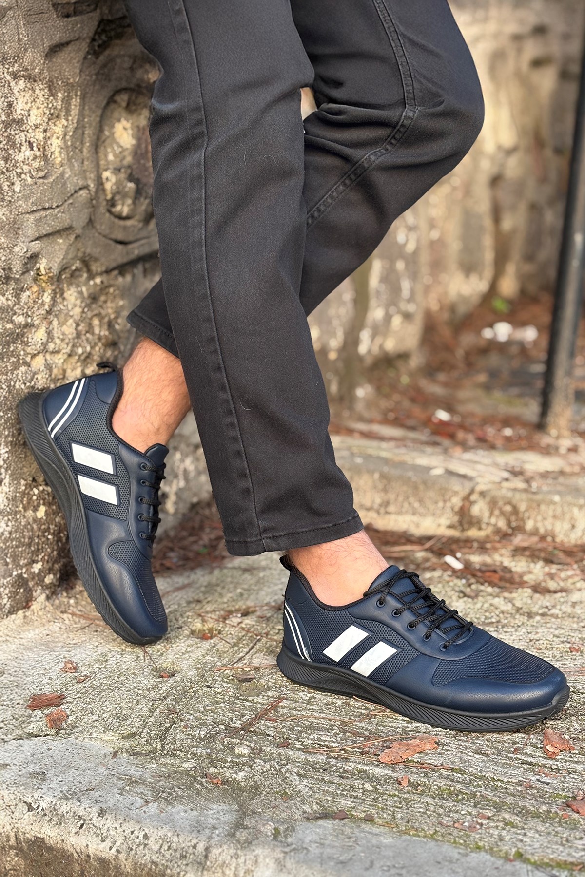 Logan Lacivert Ortopedik Günlük Garantili Yürüyüş Koşu Sneaker Spor Ayakkabı LOGAN-7039 - Görsel 2