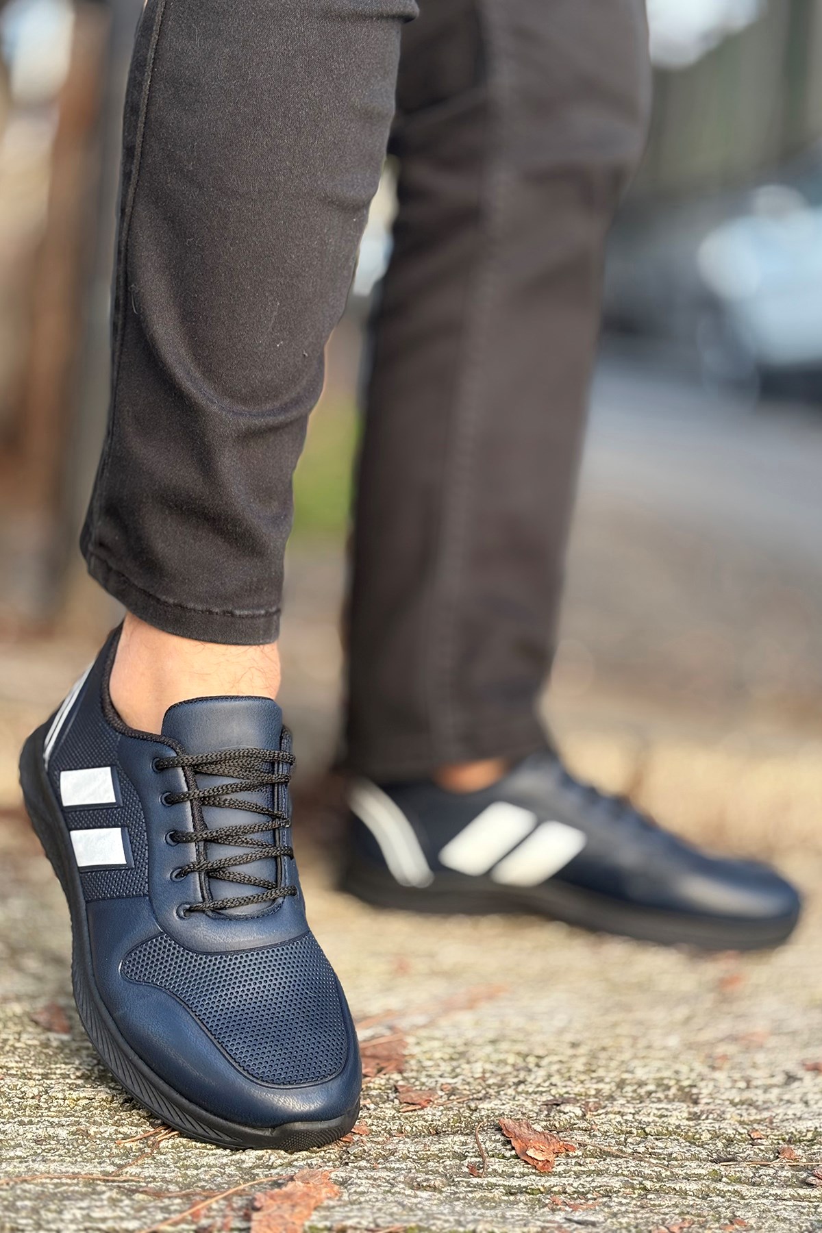 Logan Lacivert Ortopedik Günlük Garantili Yürüyüş Koşu Sneaker Spor Ayakkabı LOGAN-7039 - Görsel 4